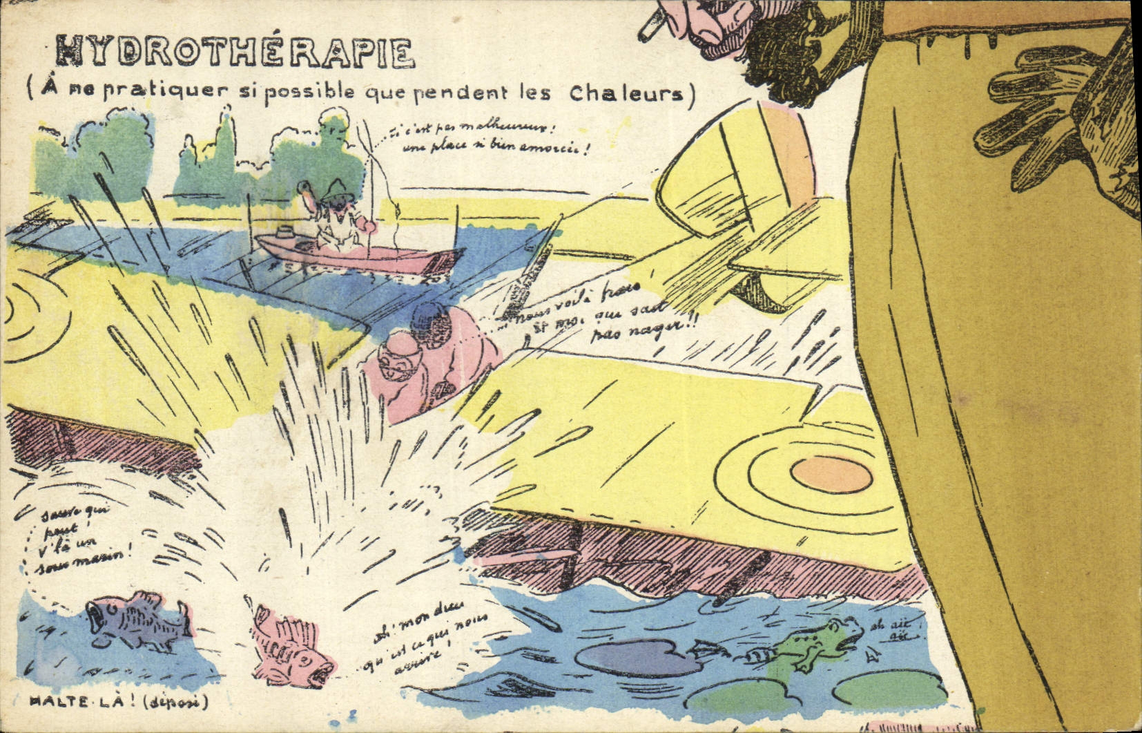 CPA Puzzle Militaria Hydrotherapie Avion Aviation 