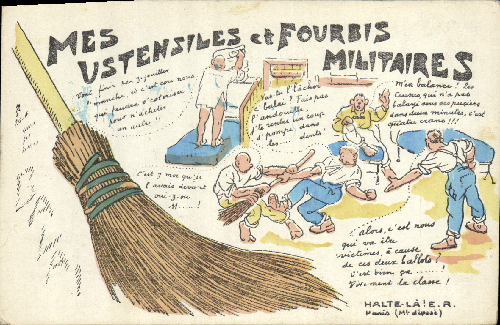 CPA Puzzle Militaria Mes ustensiles et fourbis militaires 