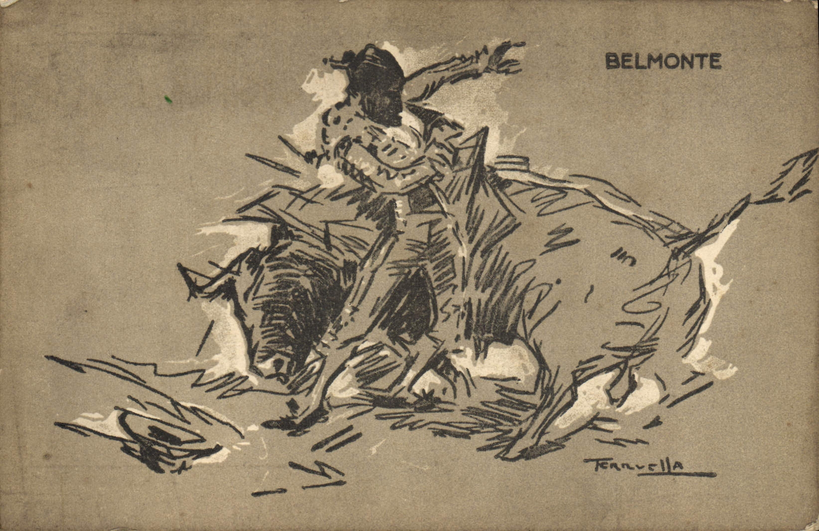 Postal Corrida Corrida de toros Belmonte