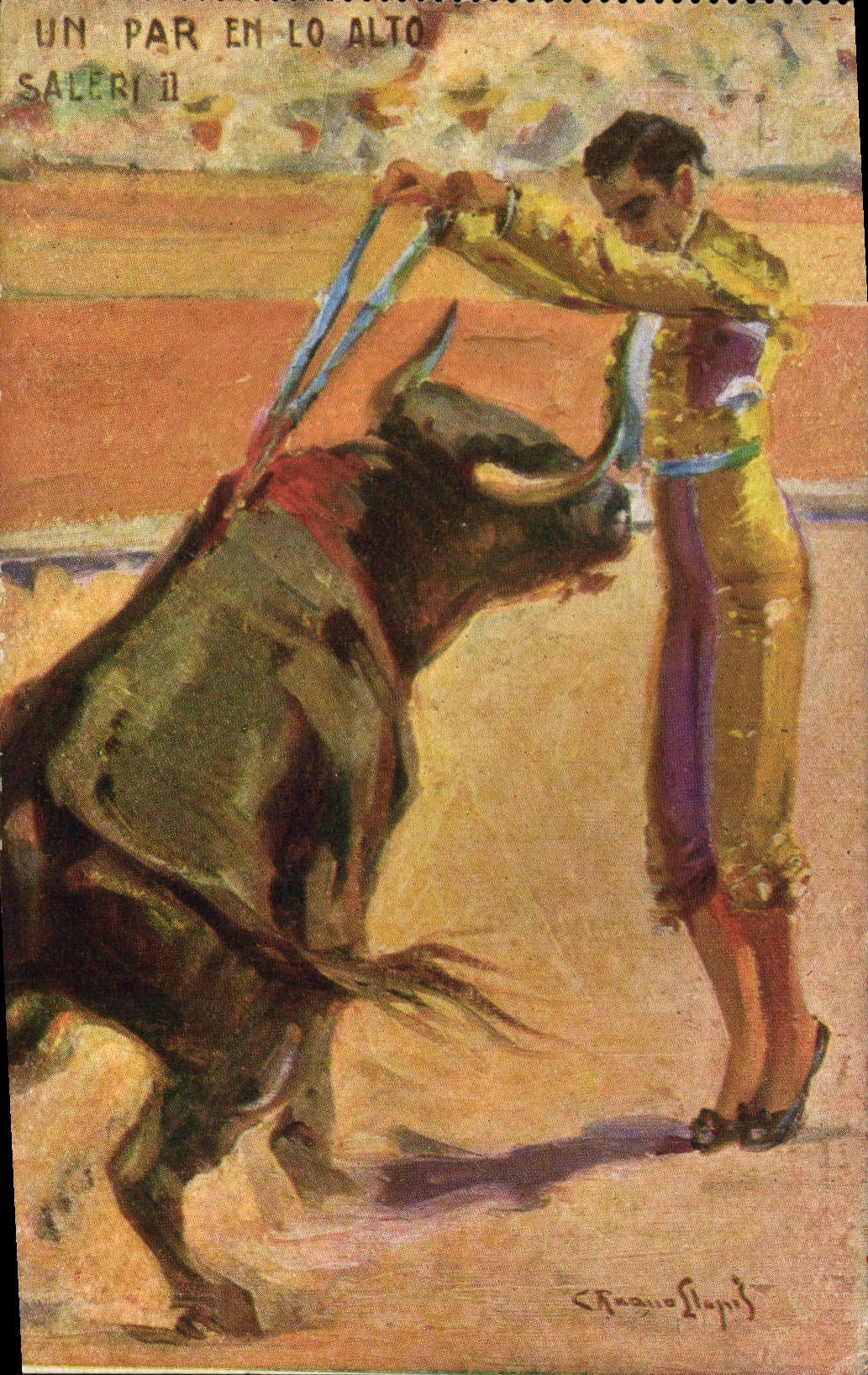 Postal Corrida Corrida de toros el por en lo Alto Salar