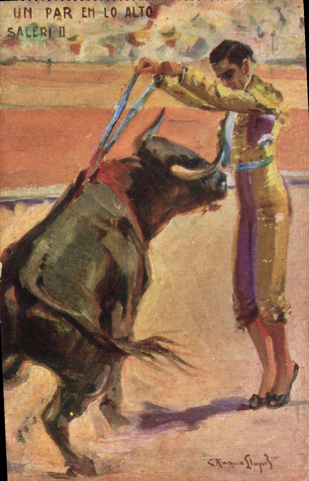 Postal Corrida Corrida de toros el por en lo Alto