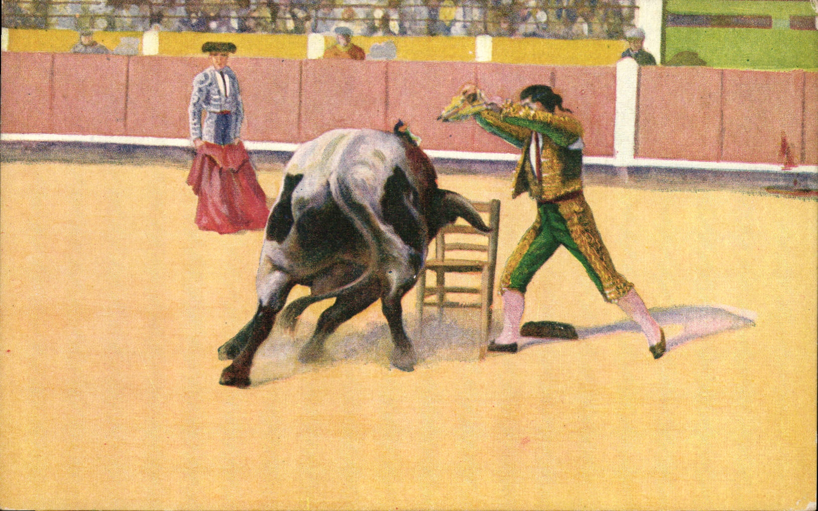 CPA Corrida Course de taureaux Cambiando un par en sill