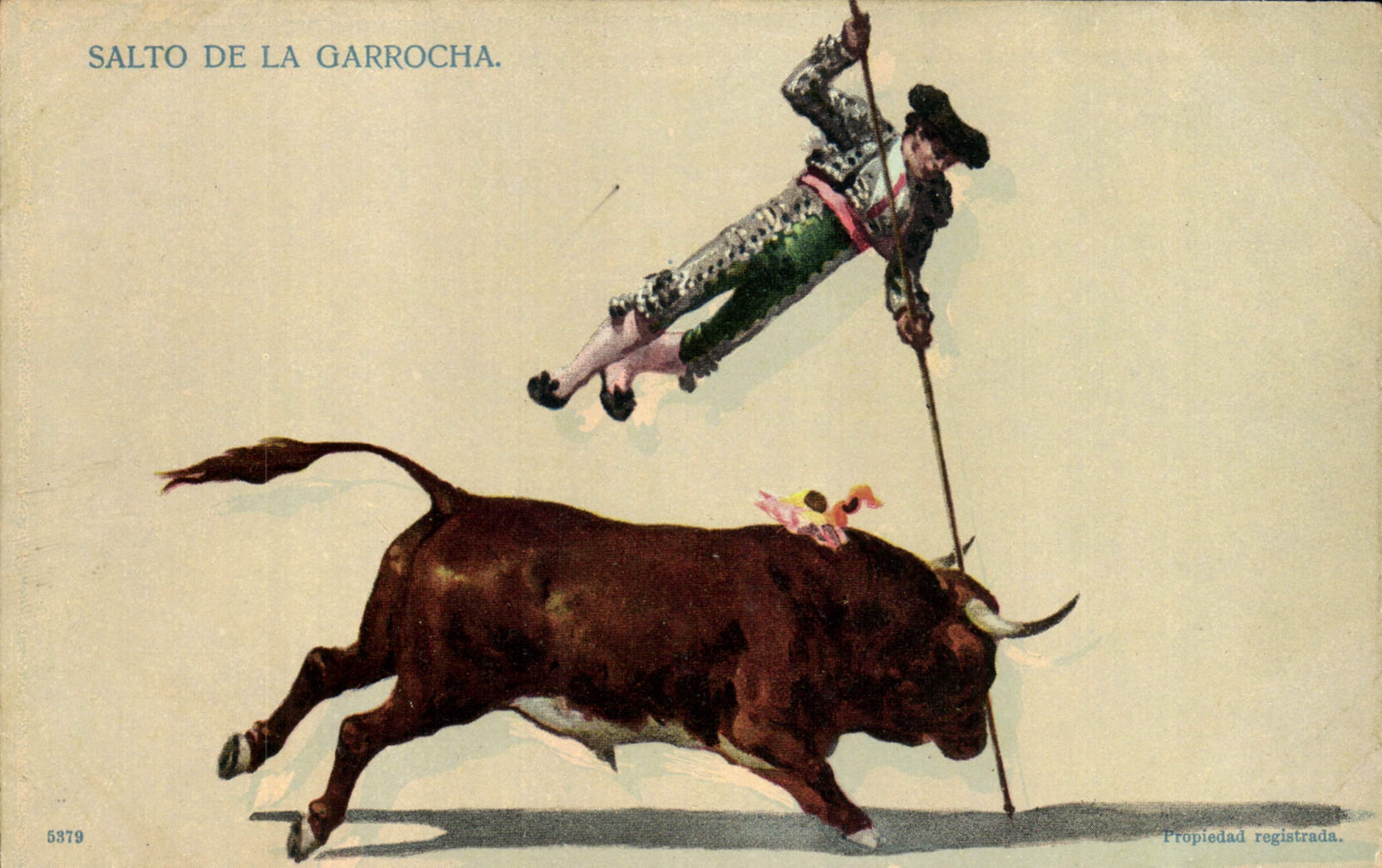 CPA Corrida Course de taureaux Salto de la Garrocha