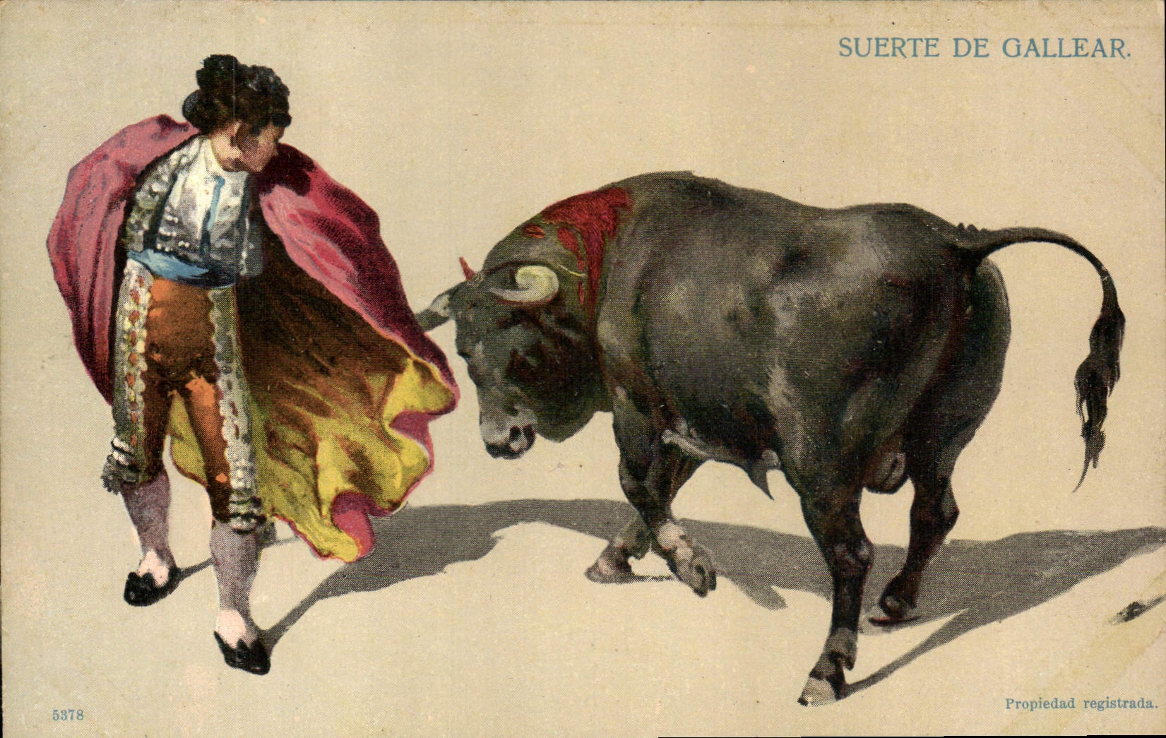 Postal Corrida Corrida de toros Suerte de Gallear