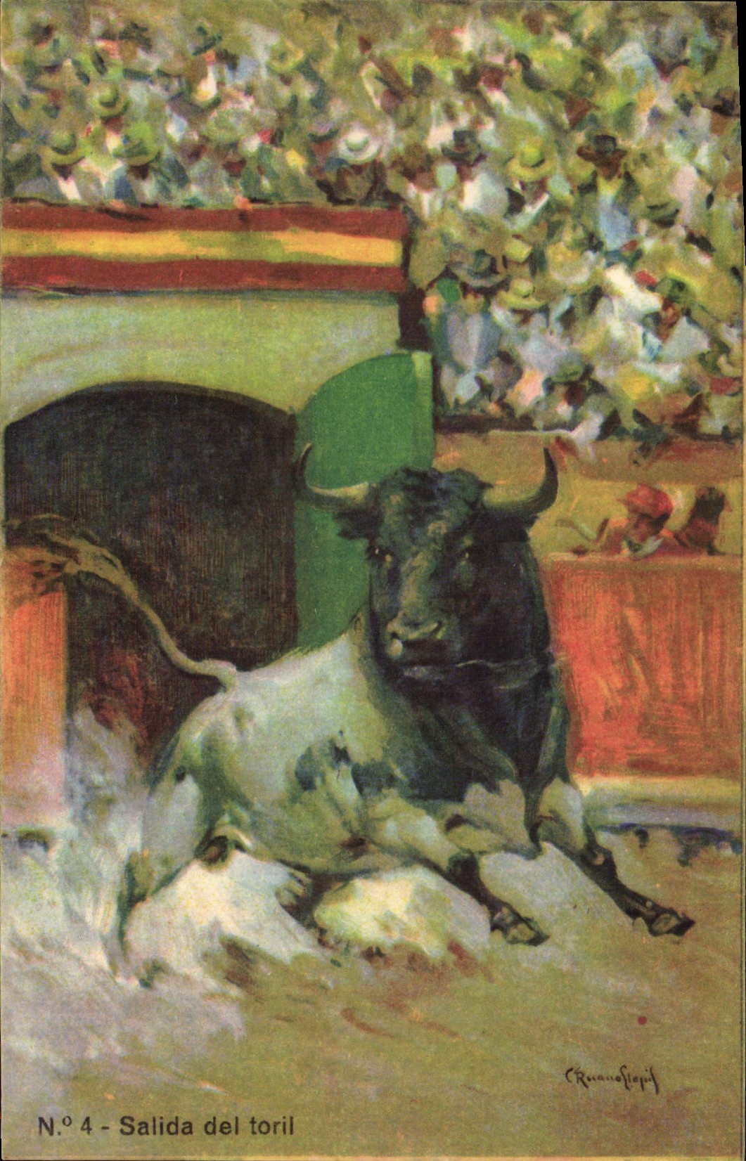 CPA Corrida Course de taureaux Salida del Toril