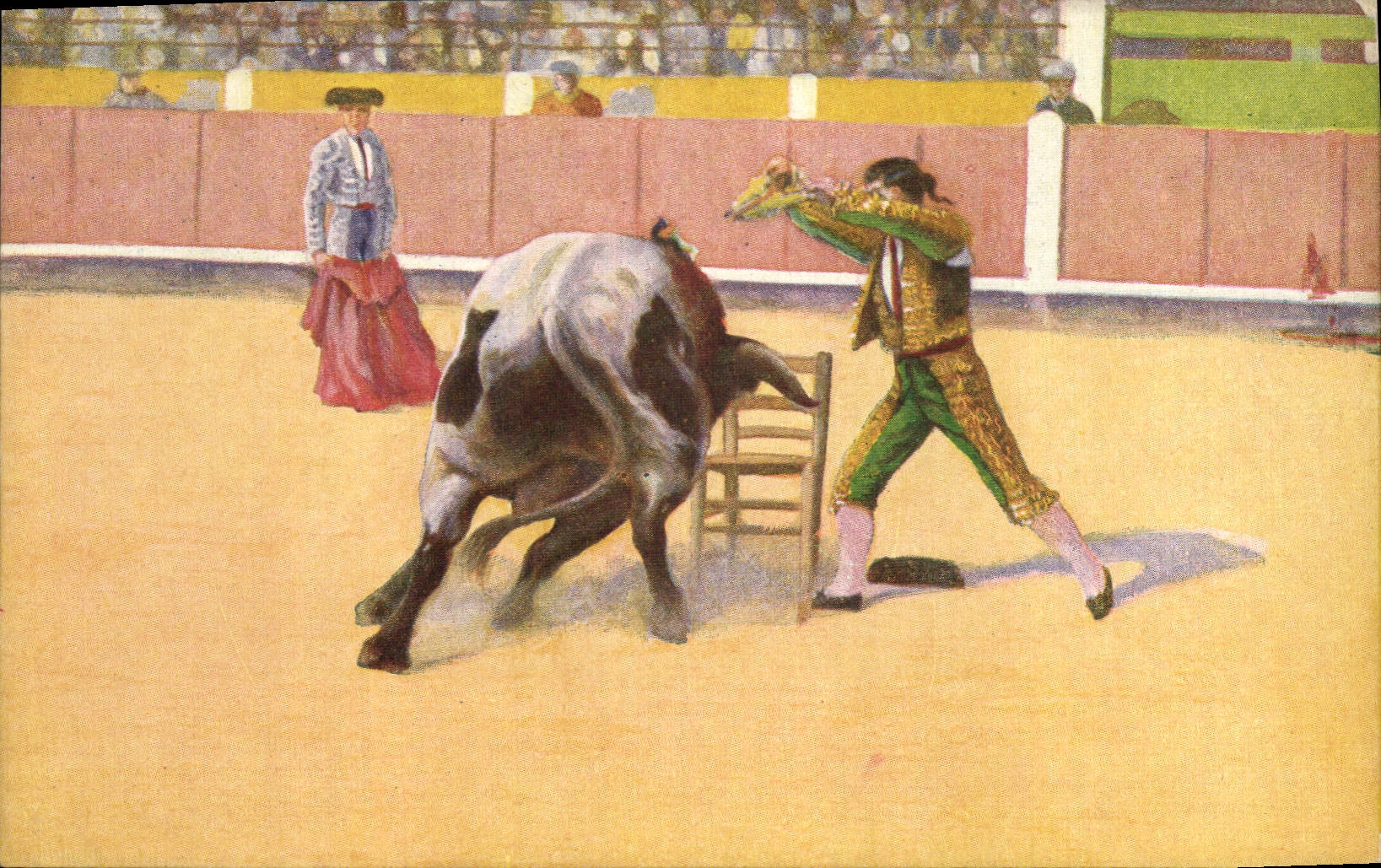 CPA Corrida Course de taureaux Cambiando un par en sill