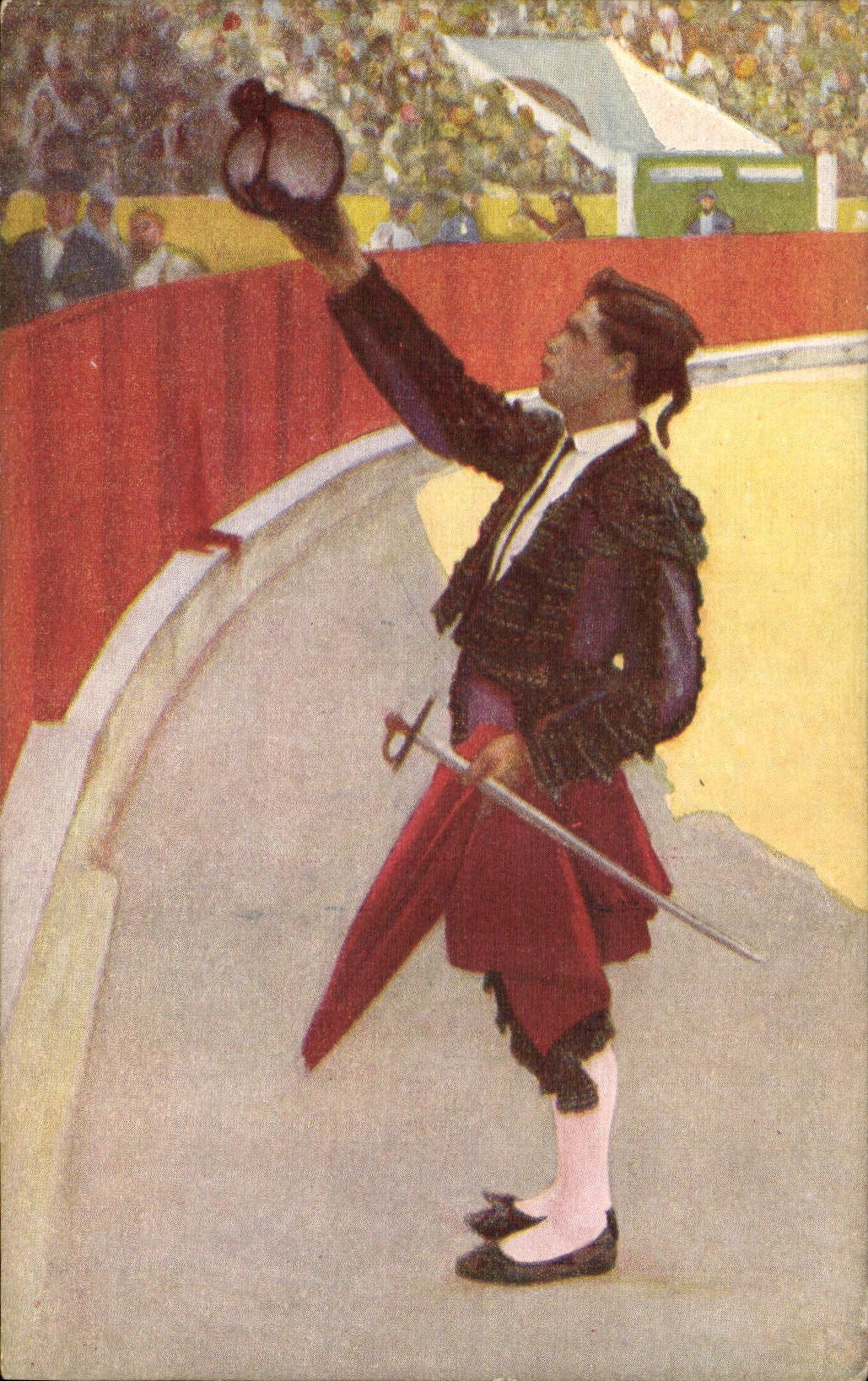 CPA Corrida Course de taureaux Un brindis