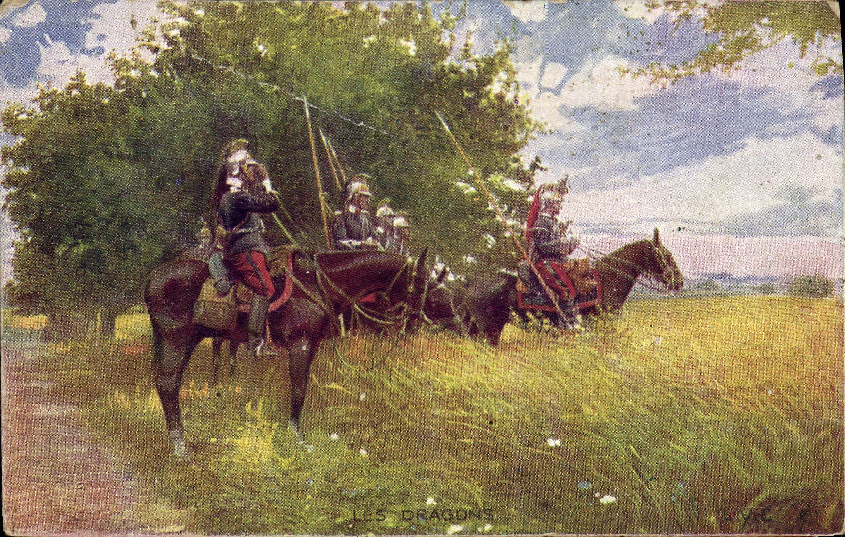 CPA Militaria Les Dragons