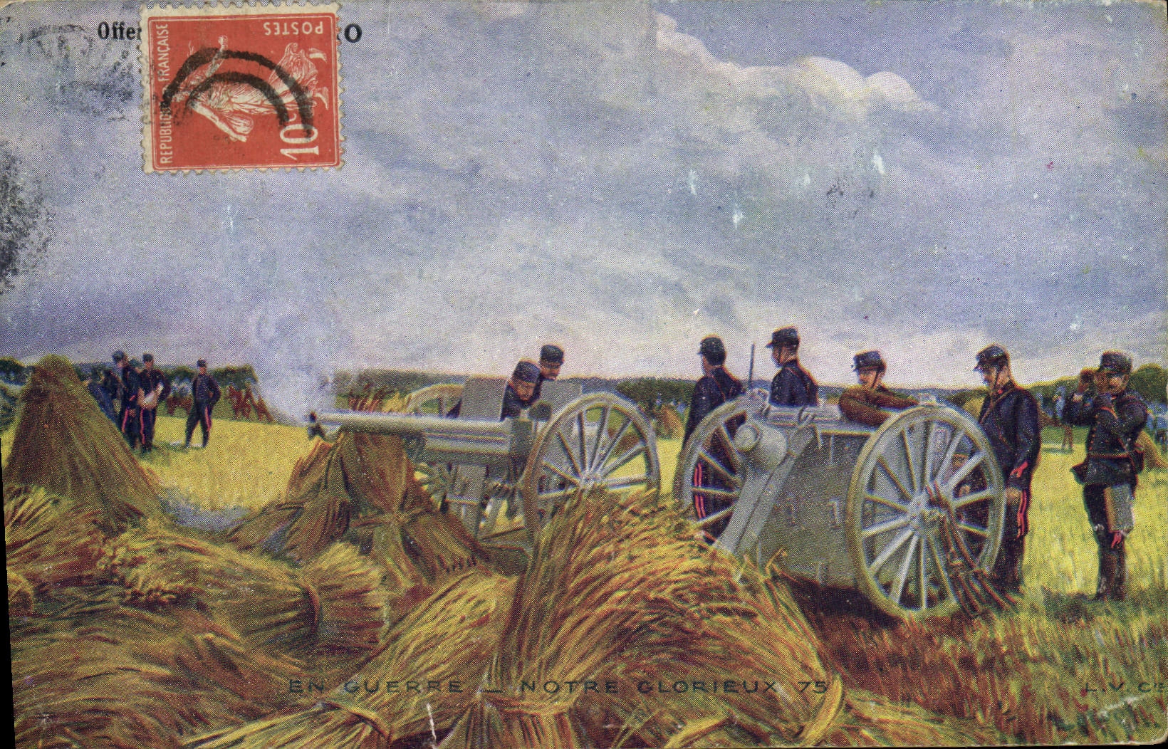 CPA Militaria Notre glorieux 75 Canon