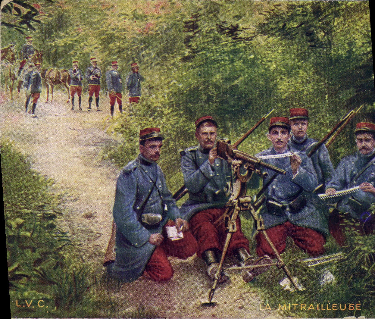 CPA Militaria La mitrailleuse