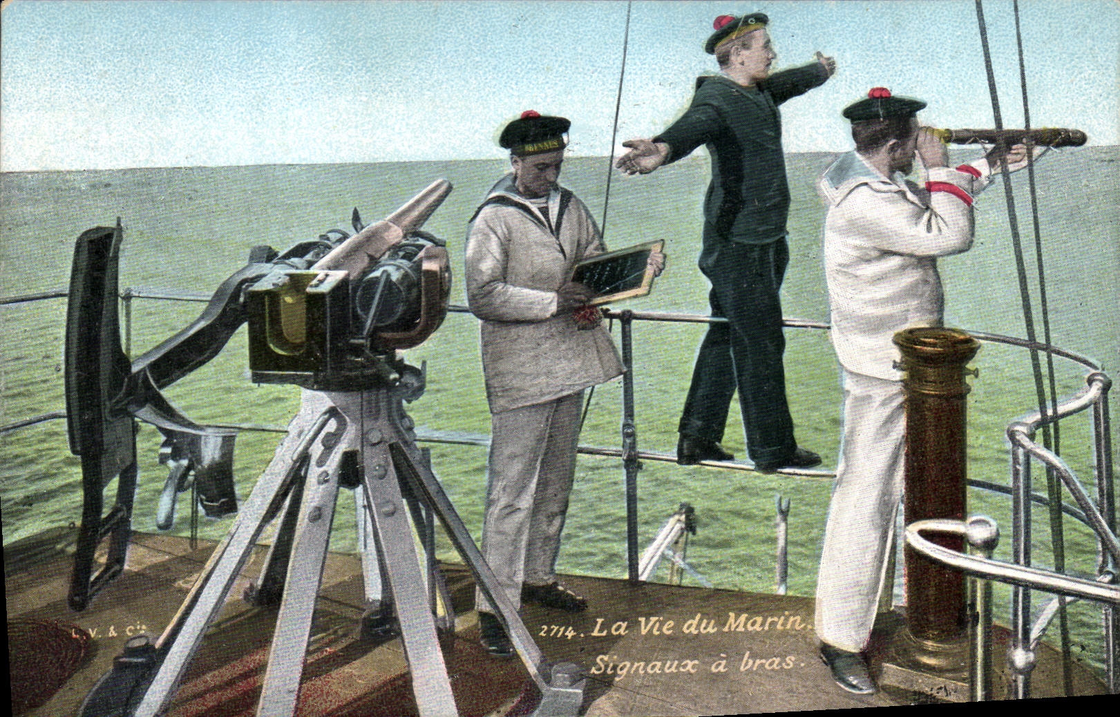 Vintage Postcard Militaria the life of the Signaux sailor has arm