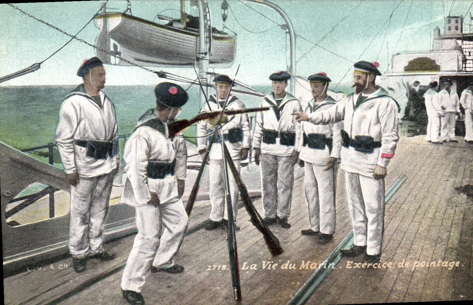 CPA Militaria La vie du marin Exercice de pointage