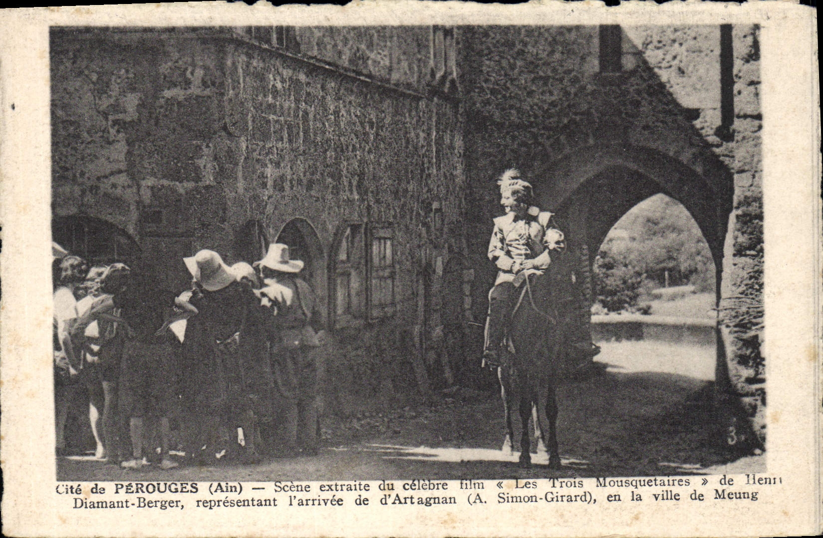 Vintage Postcard Cinema the Three Musketeers Alexandre Dumas ISCED of Perouges Henri Diamond Shepherd