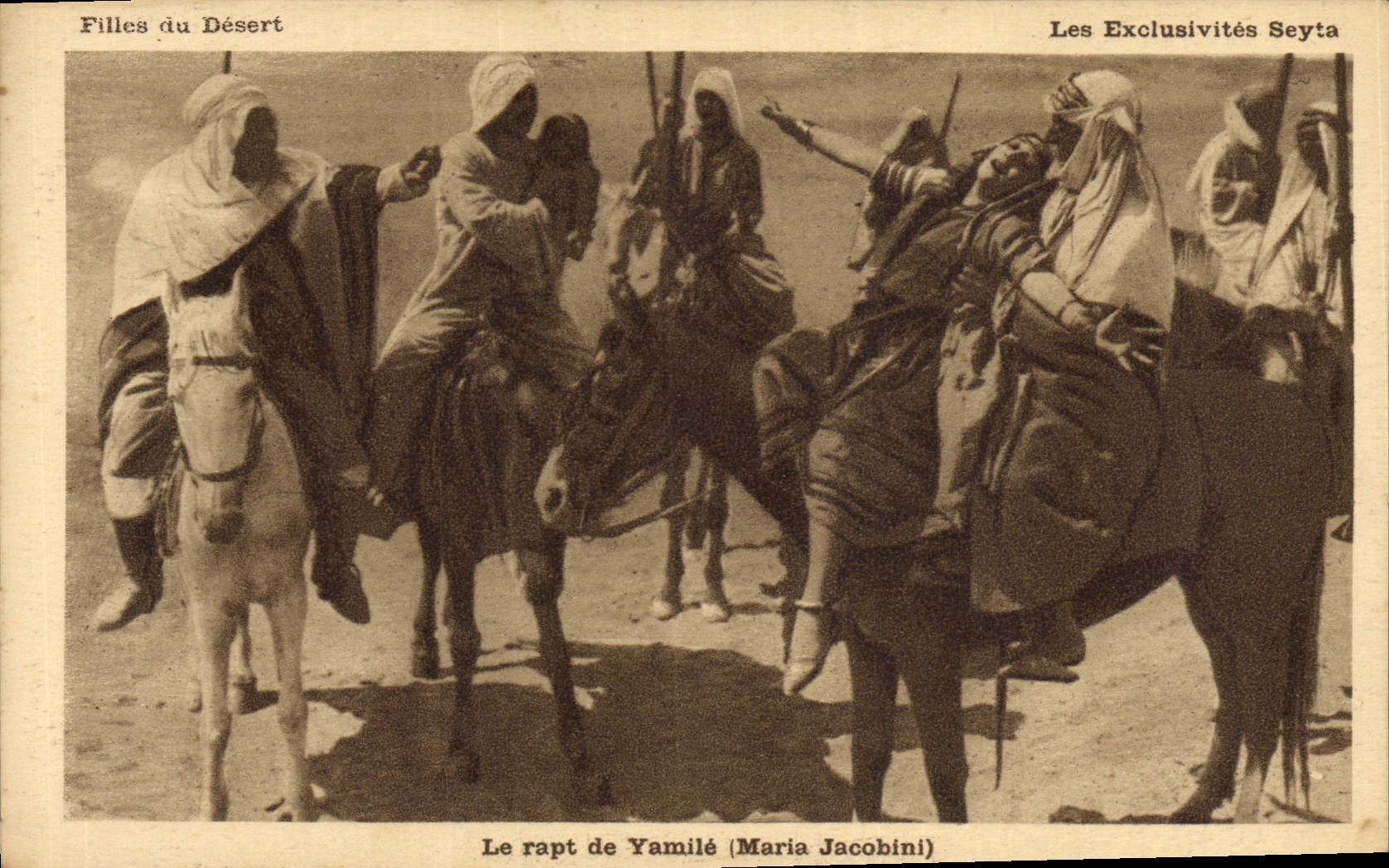 Vintage Postcard Cinema Girls of the desert the abduction of Yamile Maria Jacobini