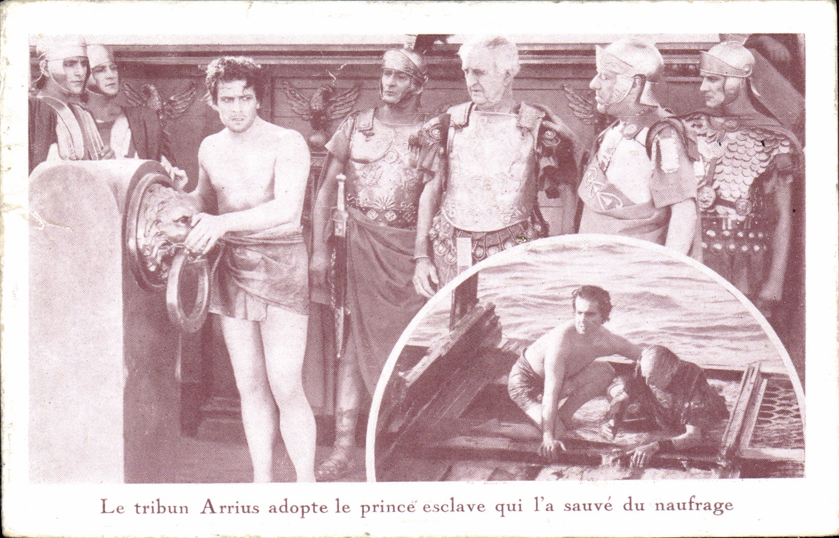 Postal Cine el orador Arrius adopta al príncipe esclavo que lo tiene segura del naufragio