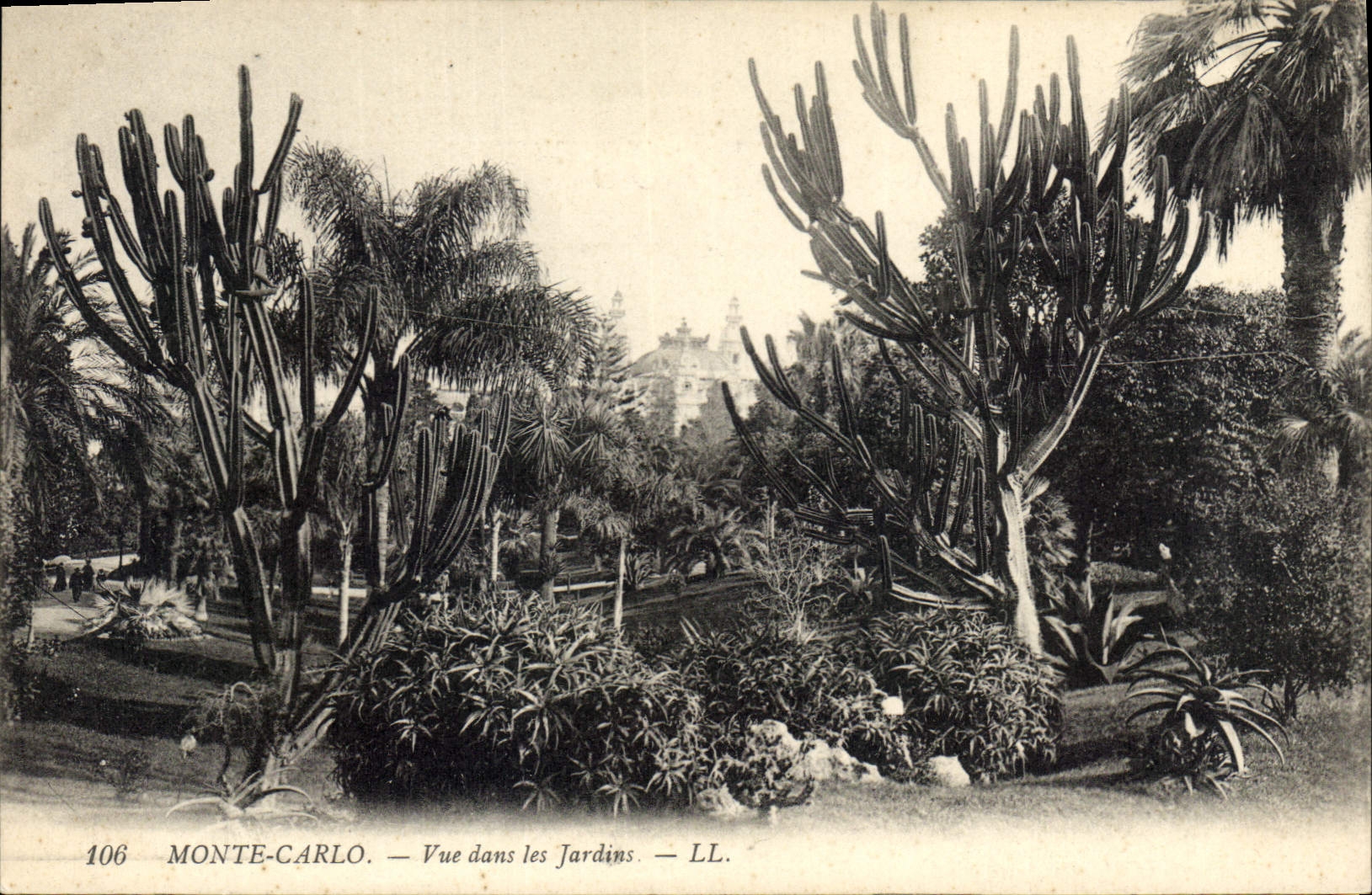 Vintage Postcard Monte Carlo Seen in the gardens