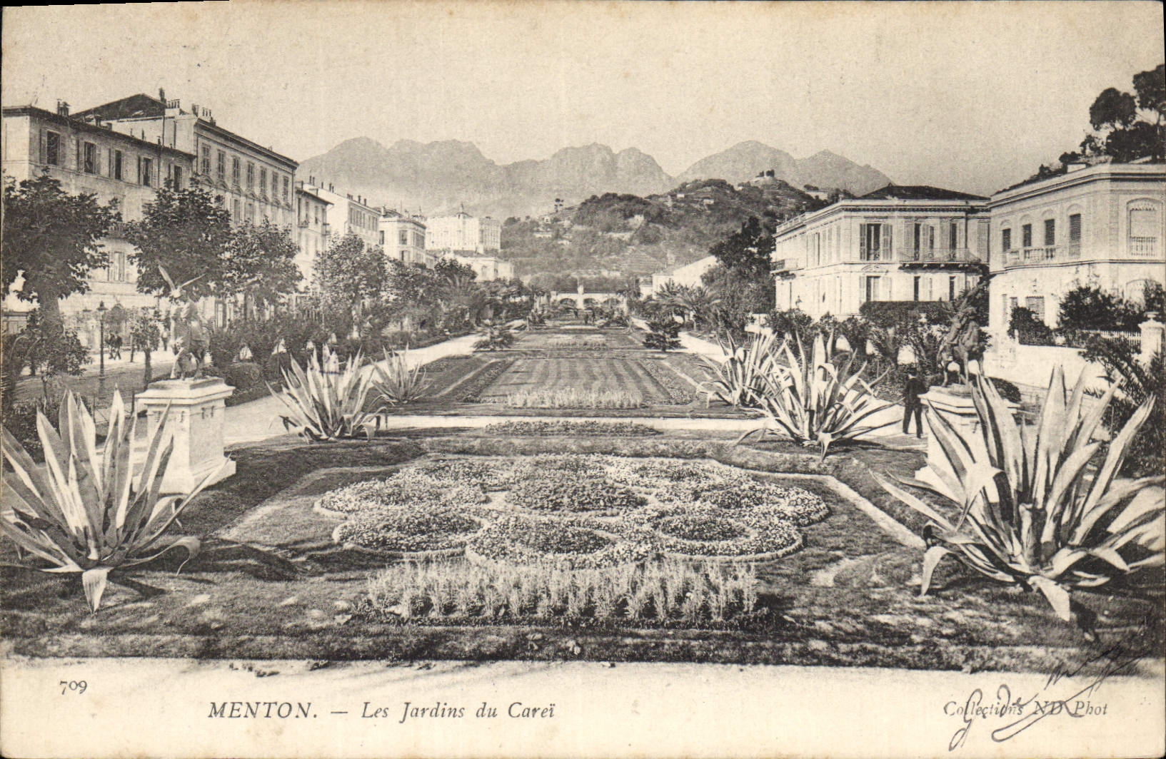 Vintage Postcard Chin gardens of Carei