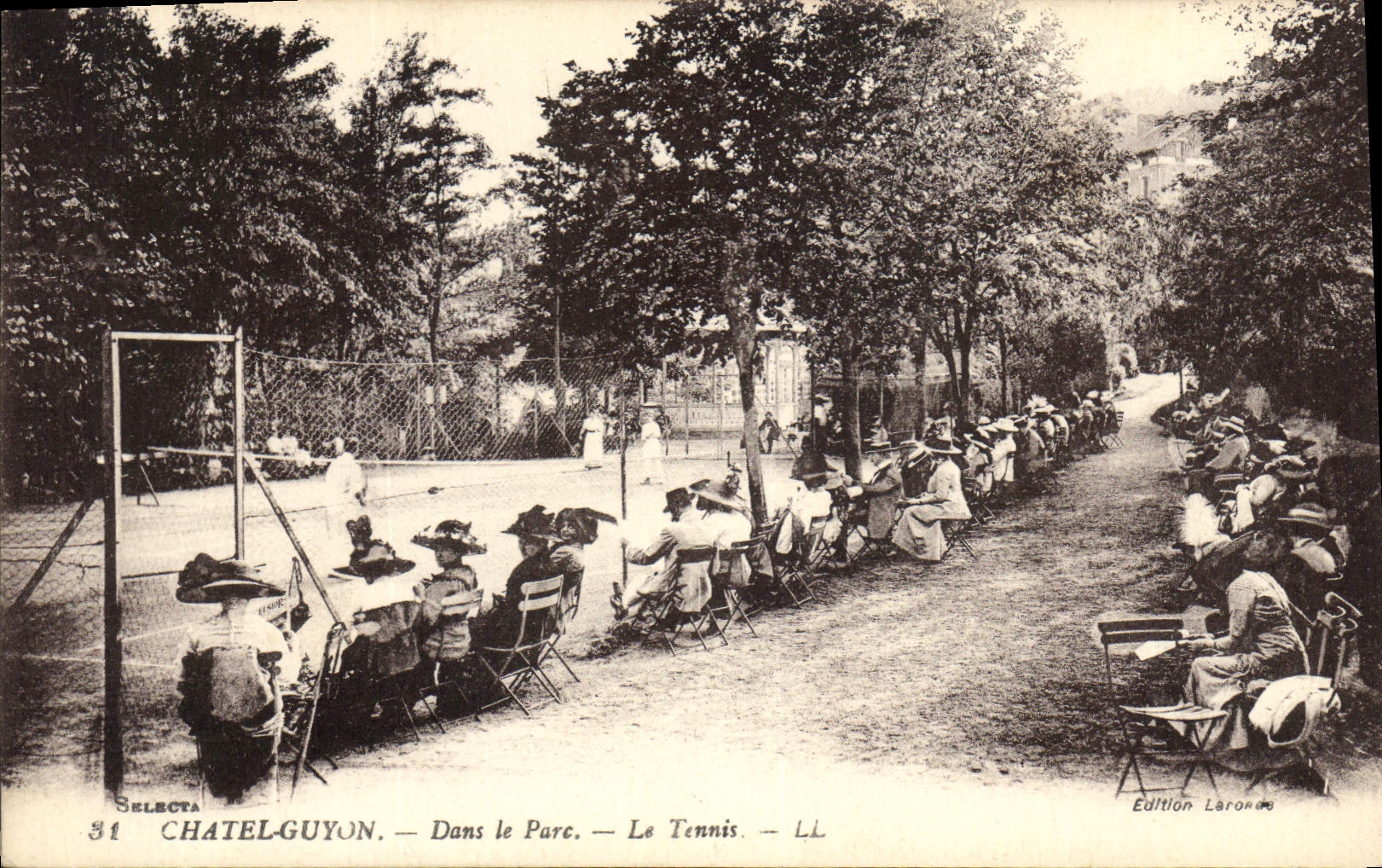 Vintage Postcard Chatelguyon Tennis In the park