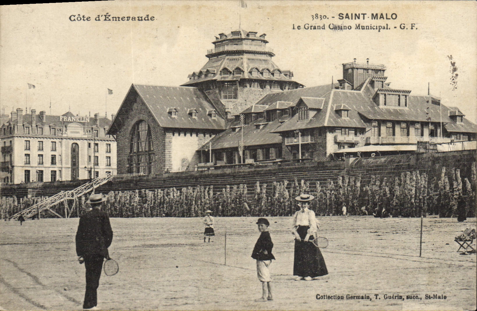 Vintage Postcard Holy Tennis Malo the Large municipal casino