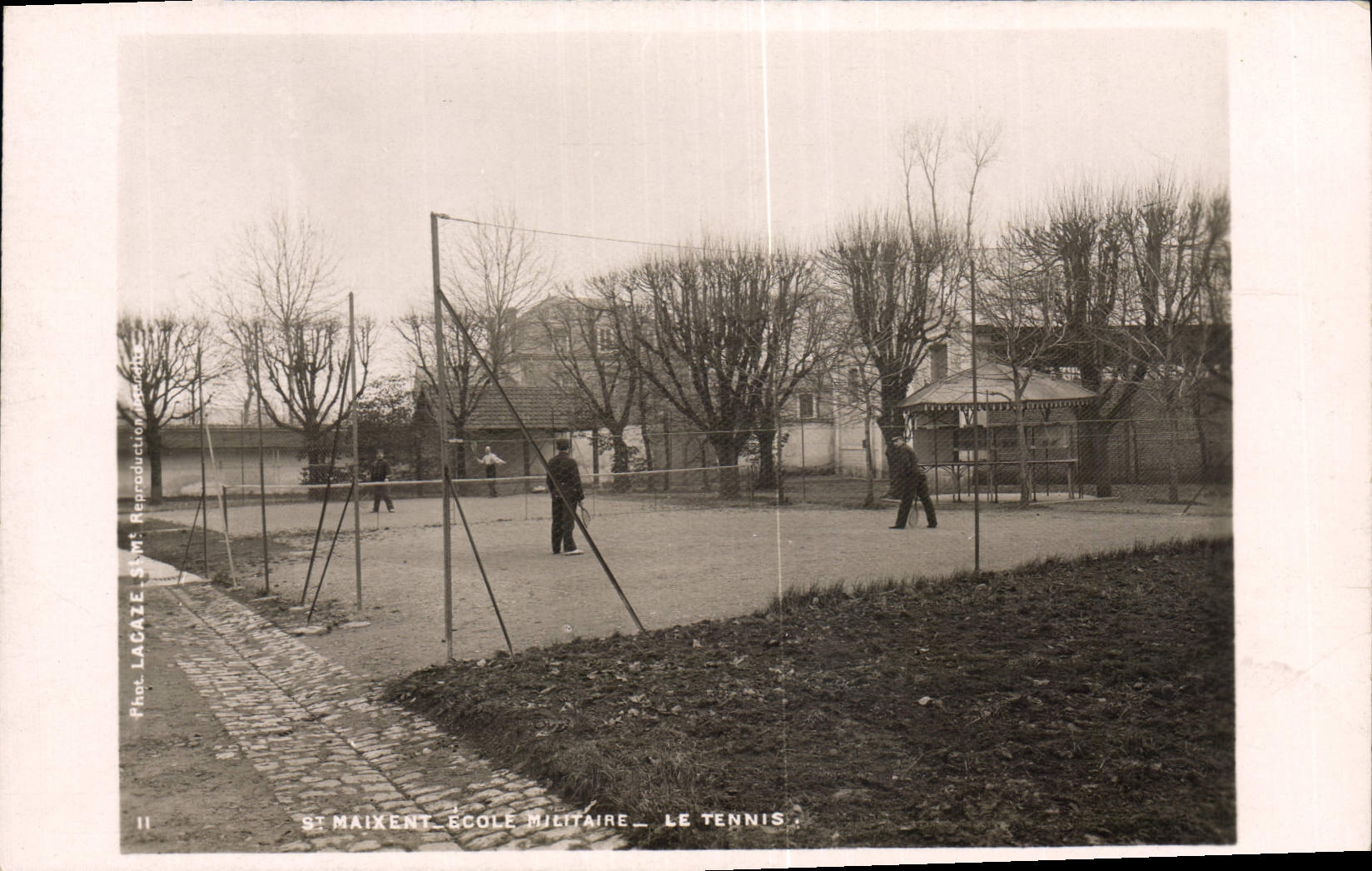 Vintage Postcard Tennis St Maixent Military academy Militaria