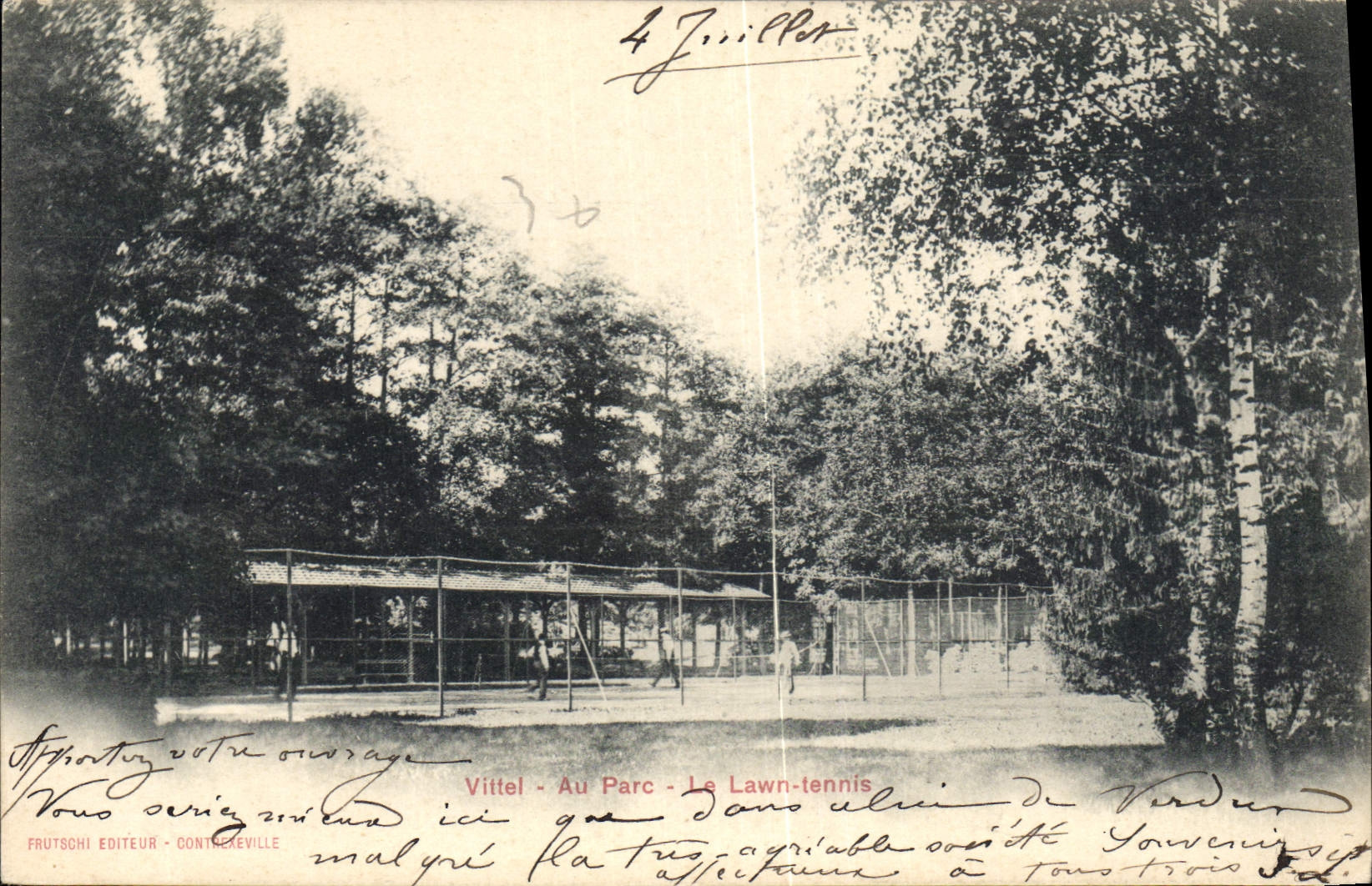 Postal Vittel al parque el lawn Tenis