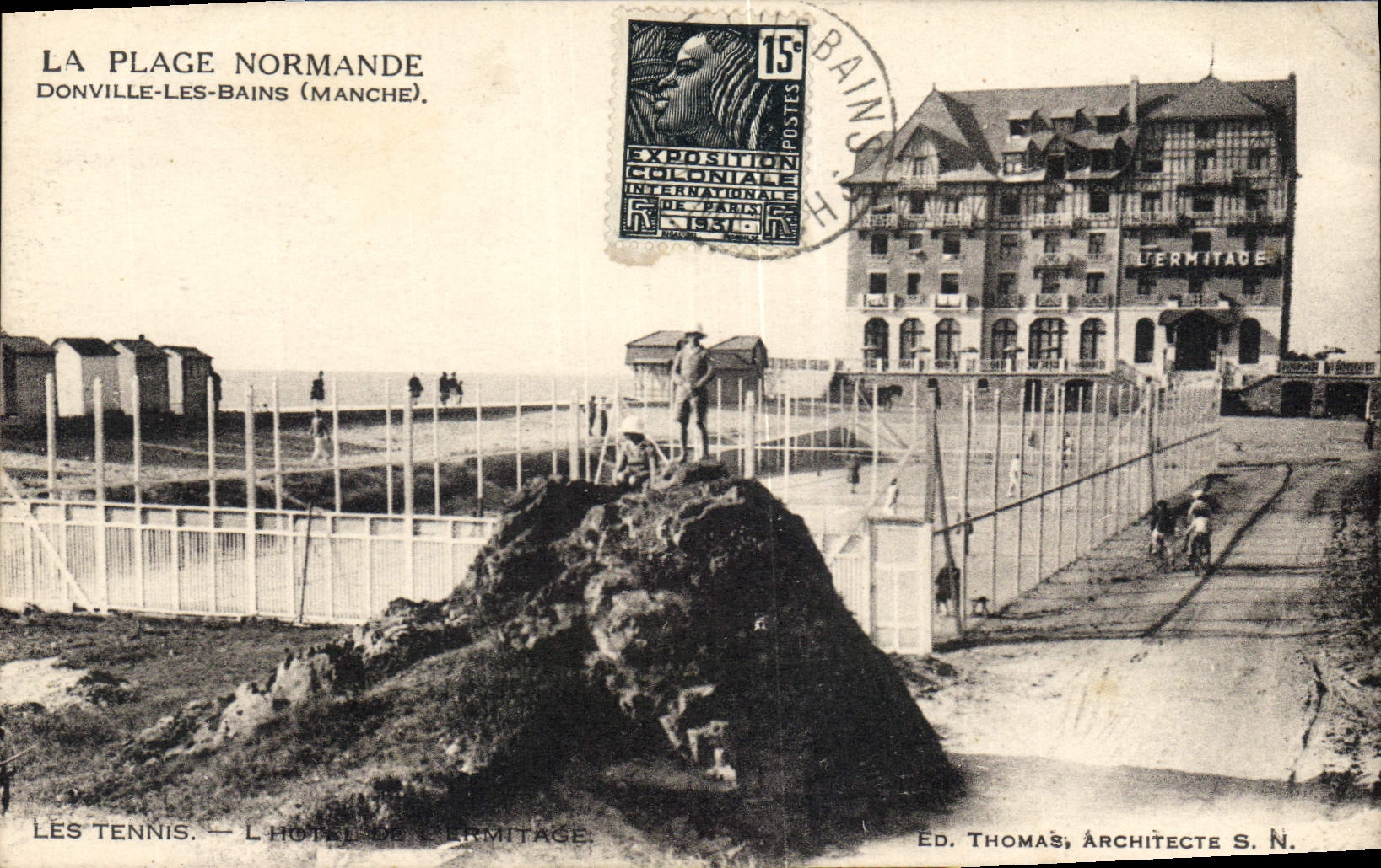 Vintage Postcard Donville Tennis Baths