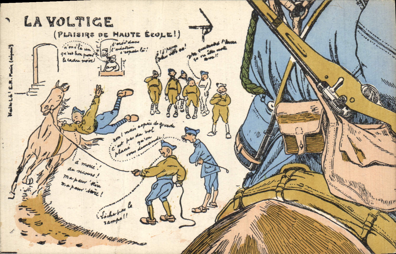 Vintage Postcard Militaria Puzzle the stunt-flying Pleasures of High School