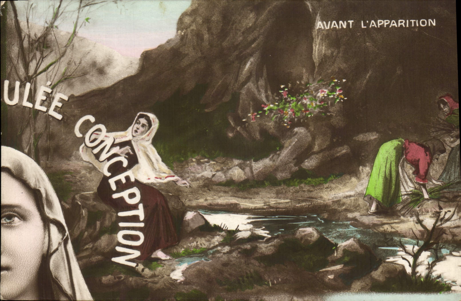 Postal Rompecabezas Lurdes antes de la aparición