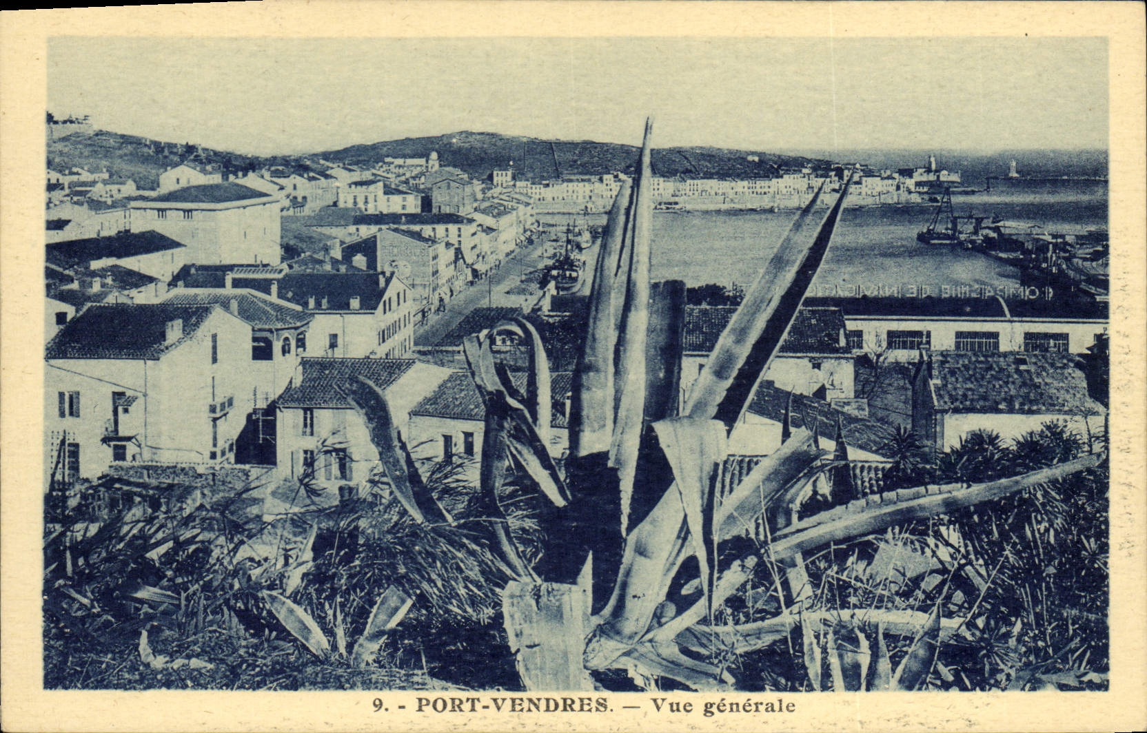 Vintage Postcard Vendres Port Seen general