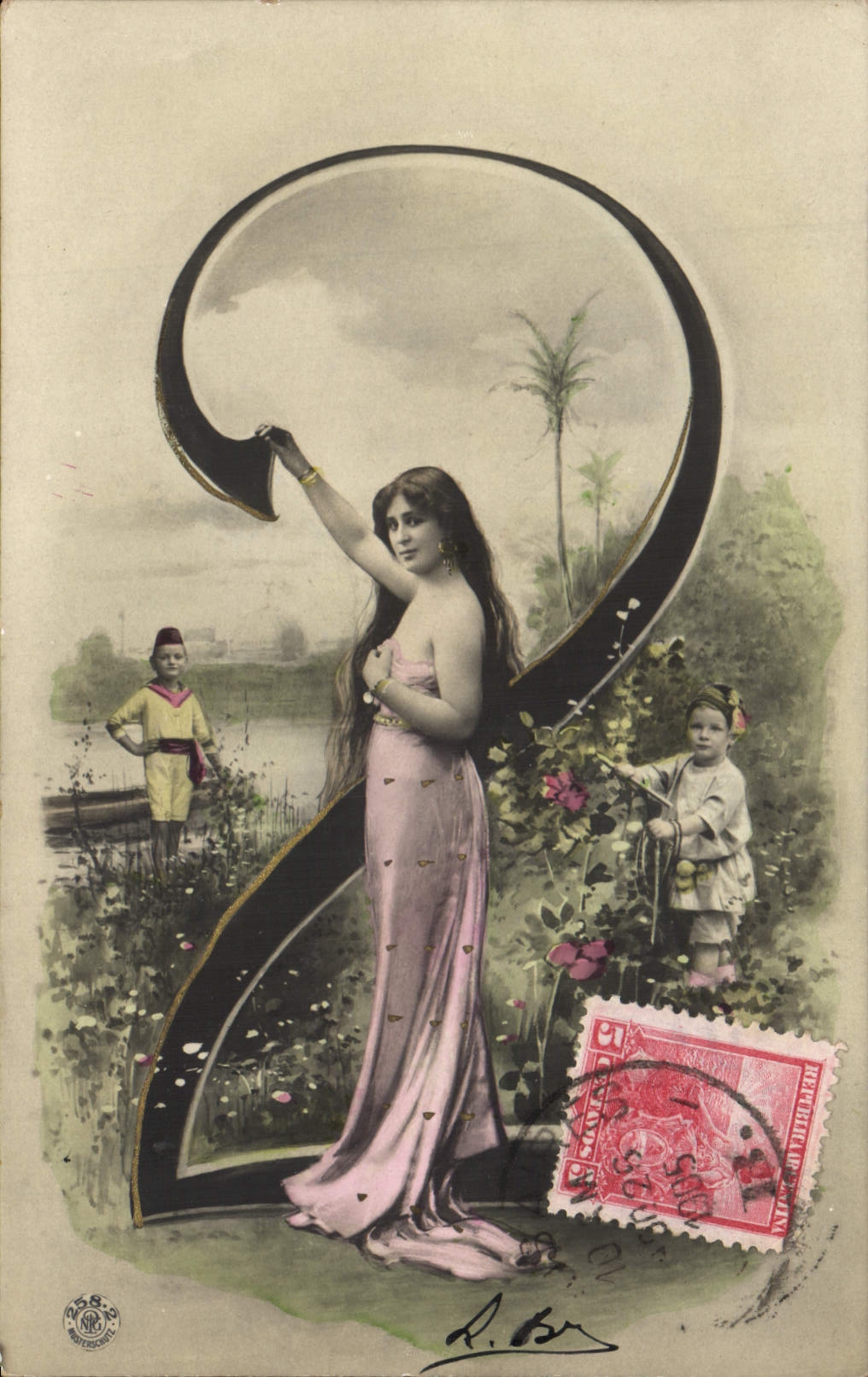 Vintage Postcard Fantaisie Woman Figures Quantifies 2