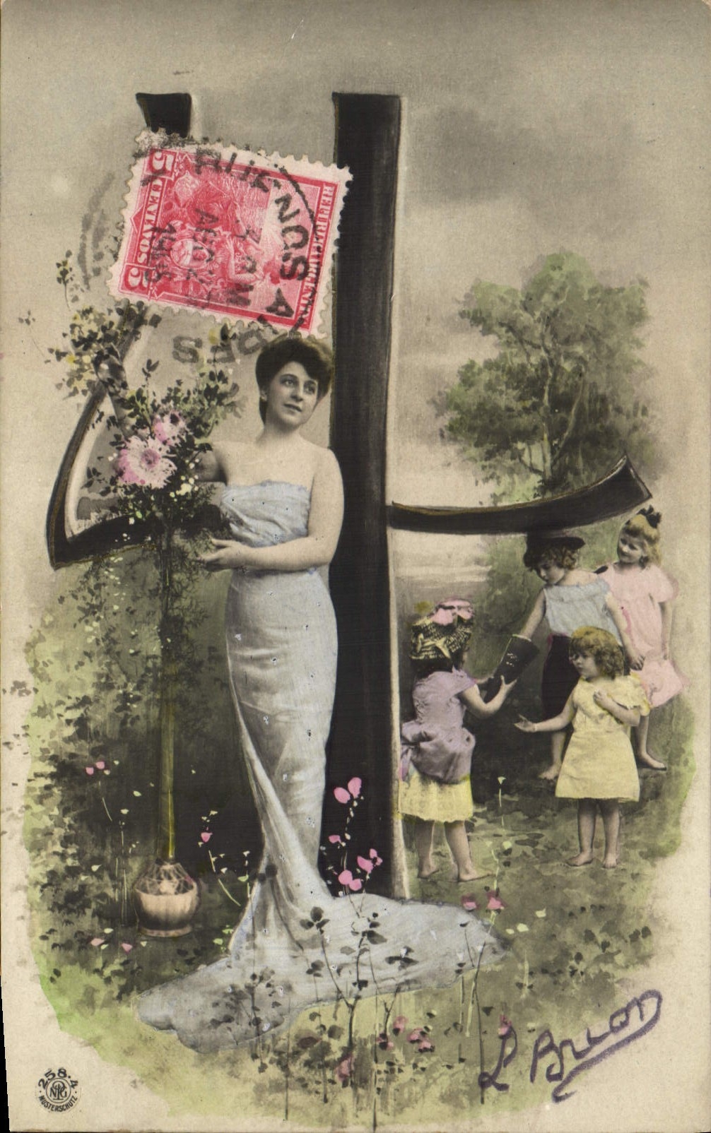 Vintage Postcard Fantaisie Woman Figures Quantifies 4