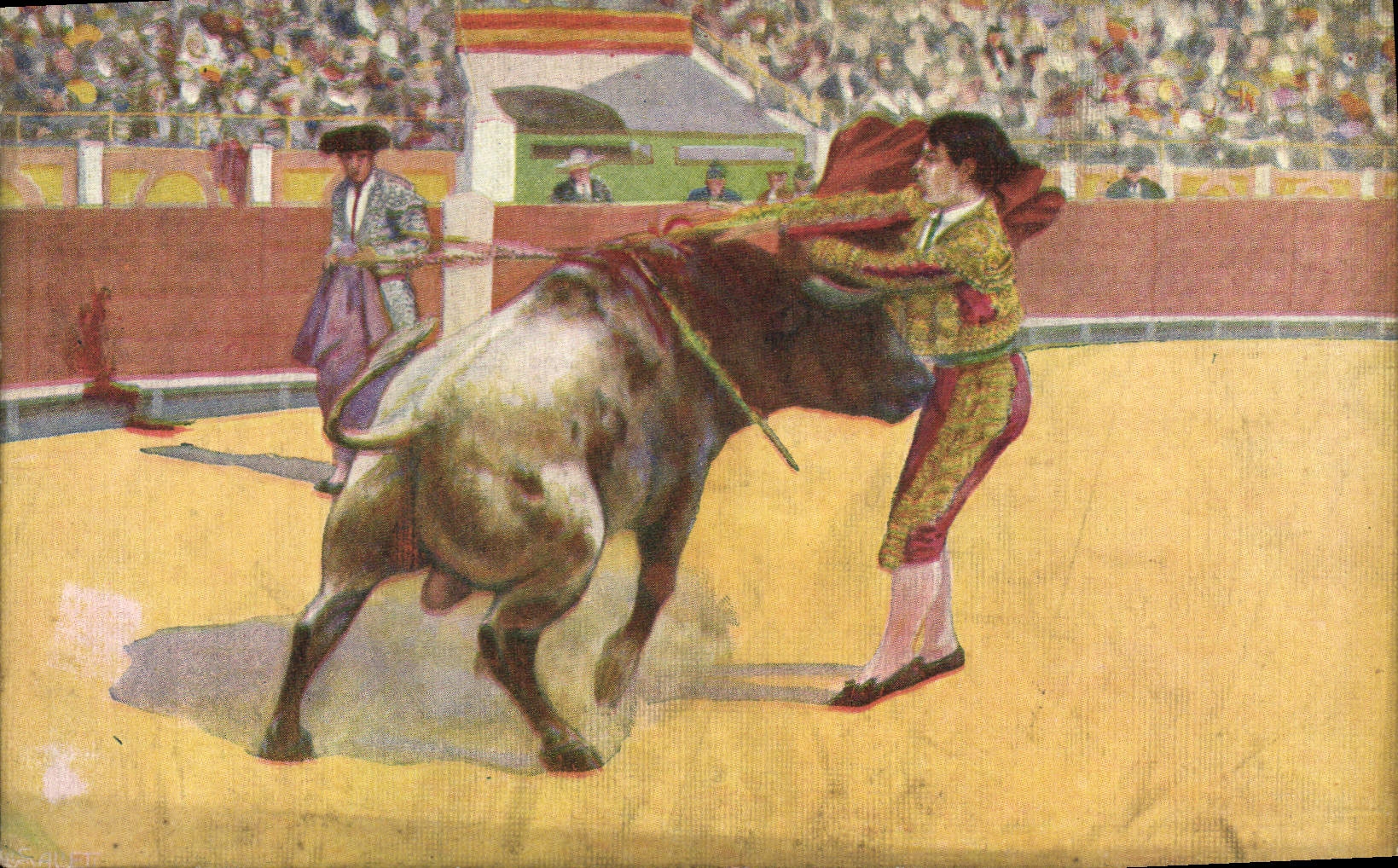 CPA Corrida Course de taureaux Una buena estocada 