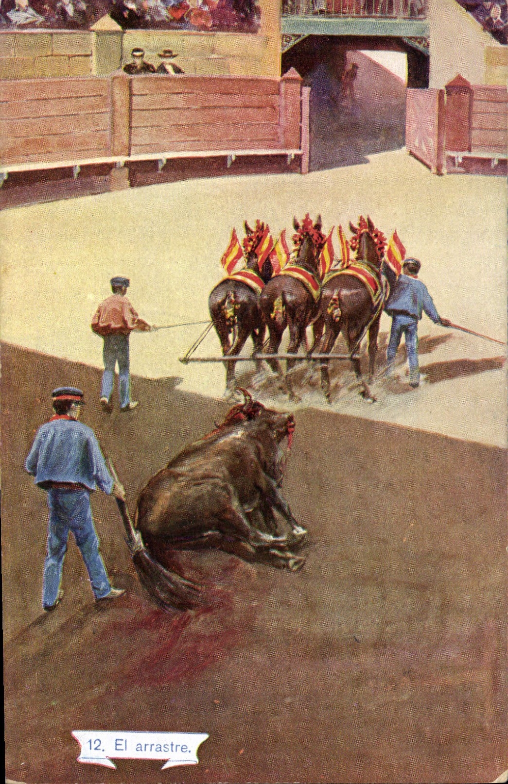 CPA Corrida Course de taureaux El arrastre 