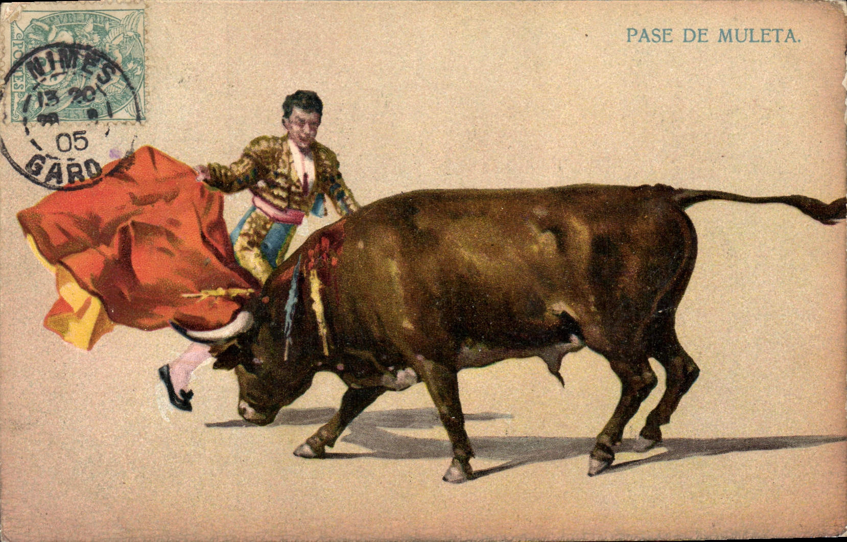 CPA Corrida Course de taureaux Pase de la Muleta