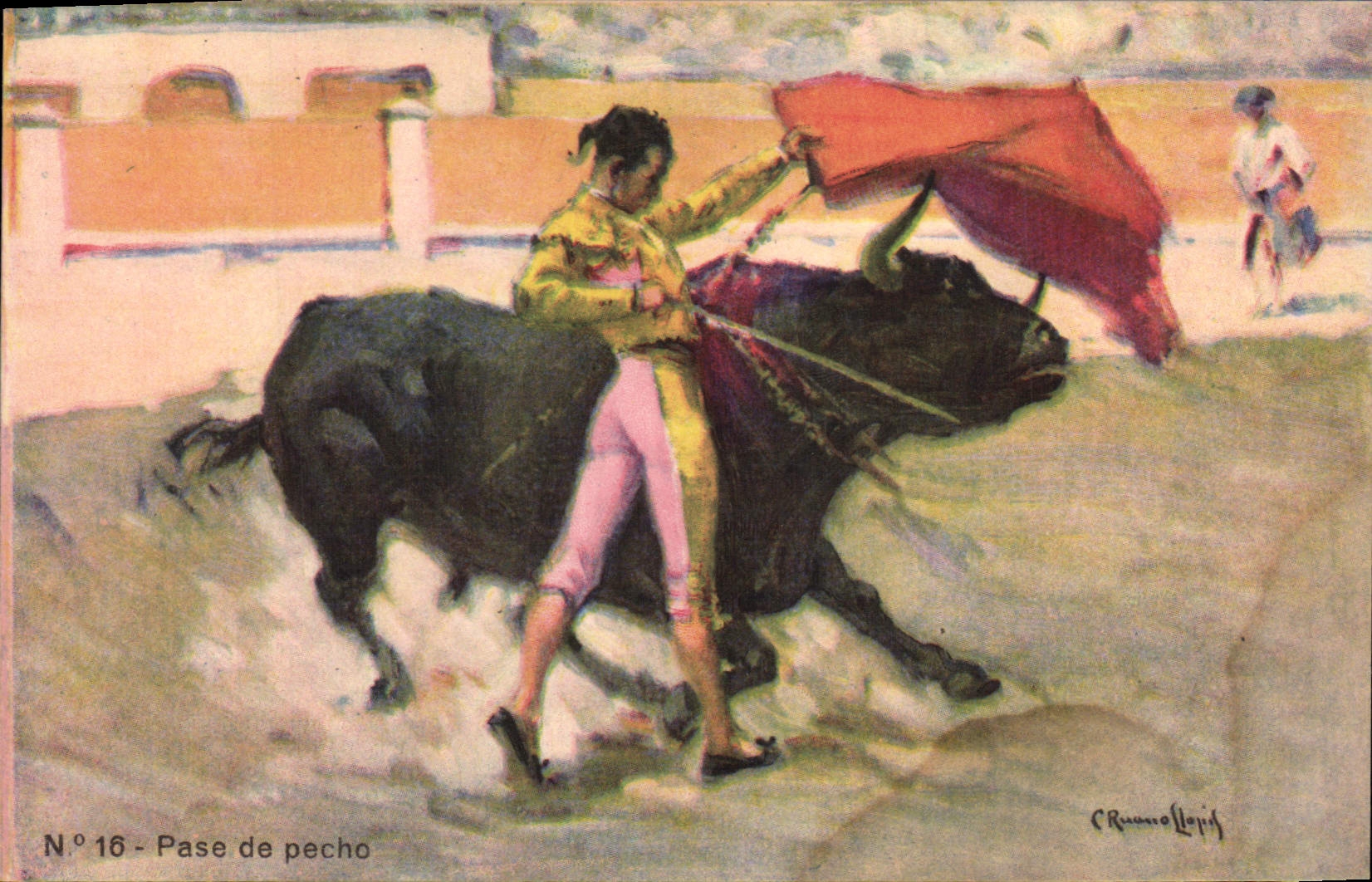 CPA Corrida Course de taureaux Pase de pecho 