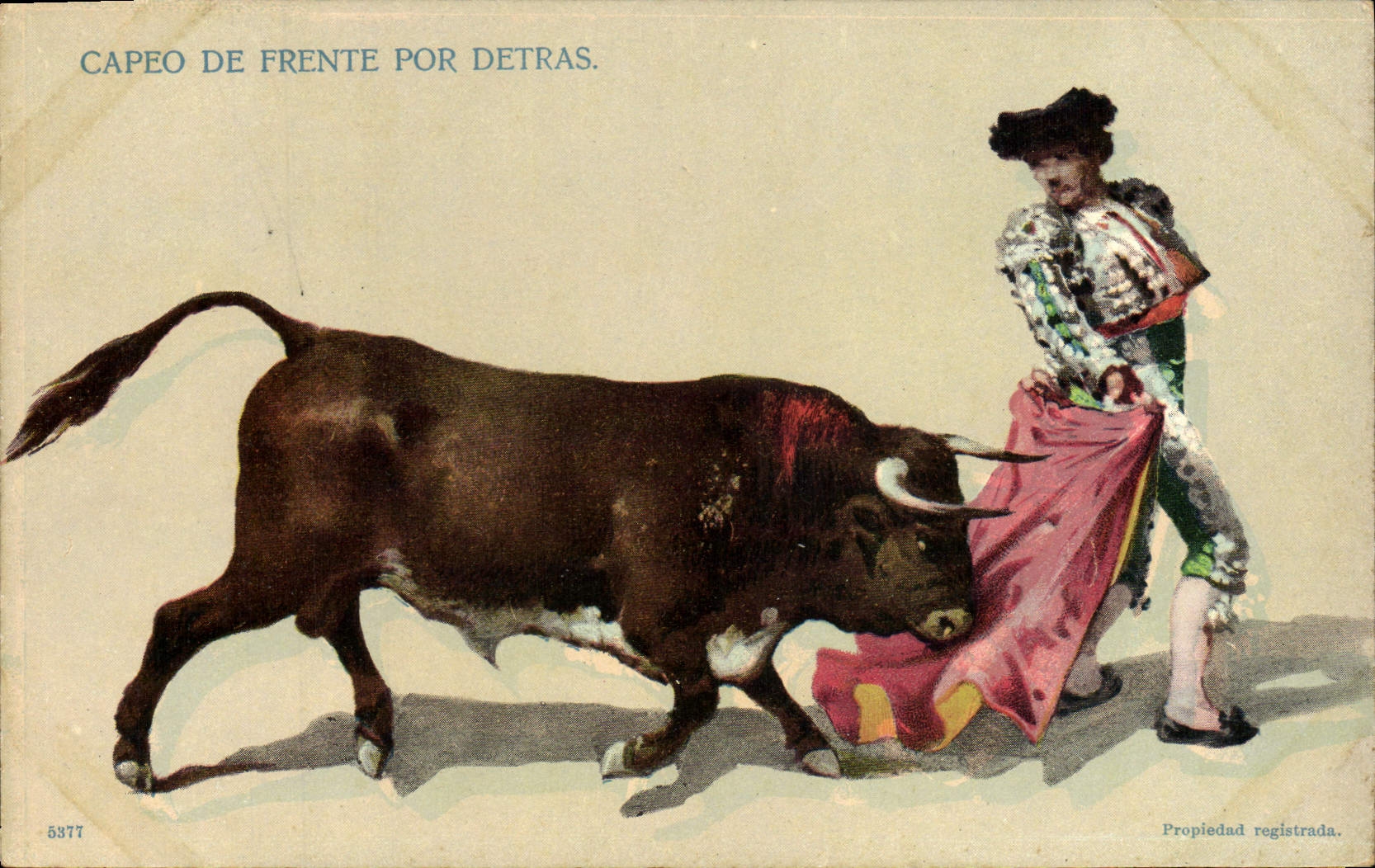 CPA Corrida Course de taureaux Capeo de Frente por Detras