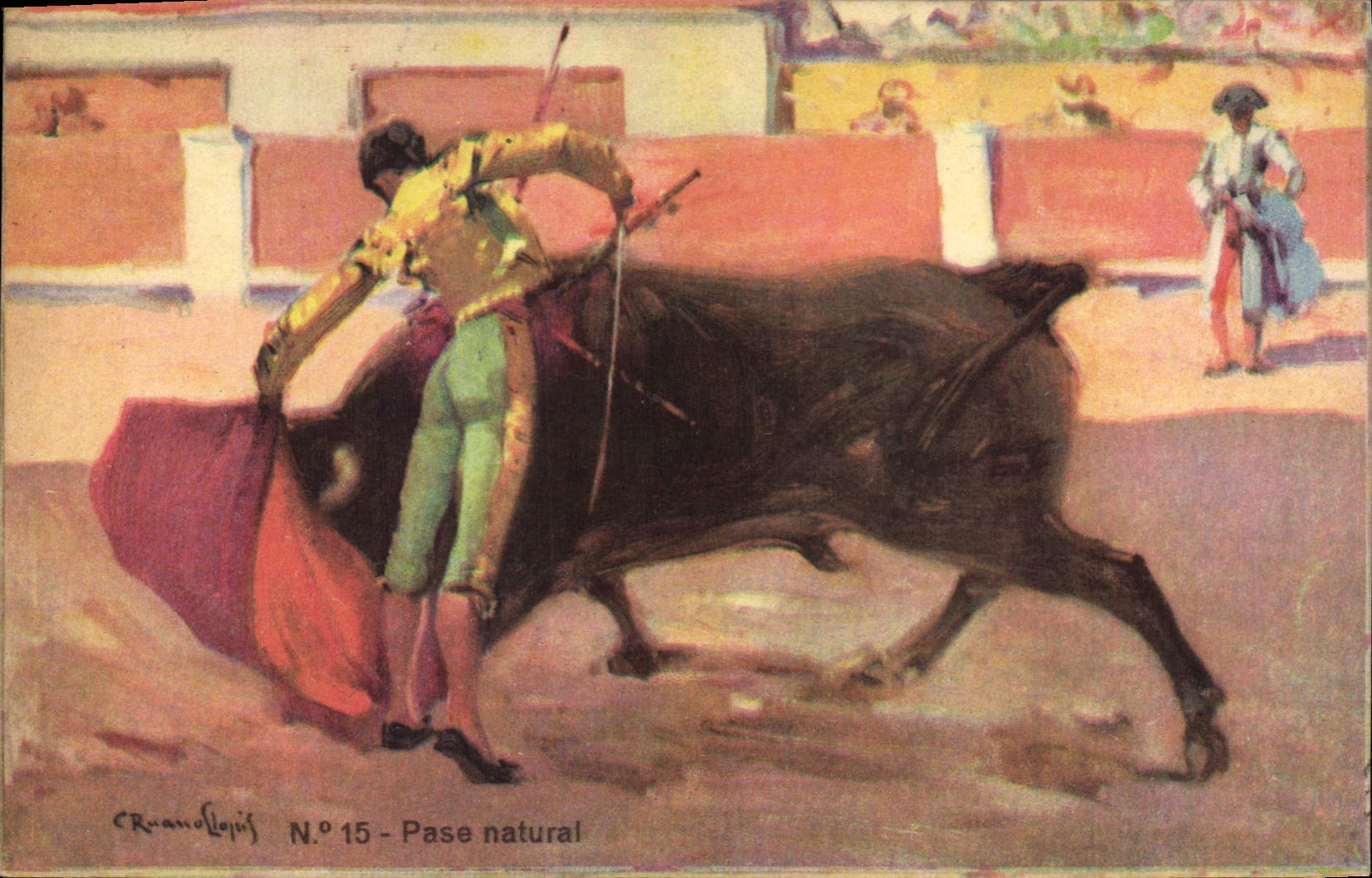 CPA Corrida Course de taureaux Pase natural 