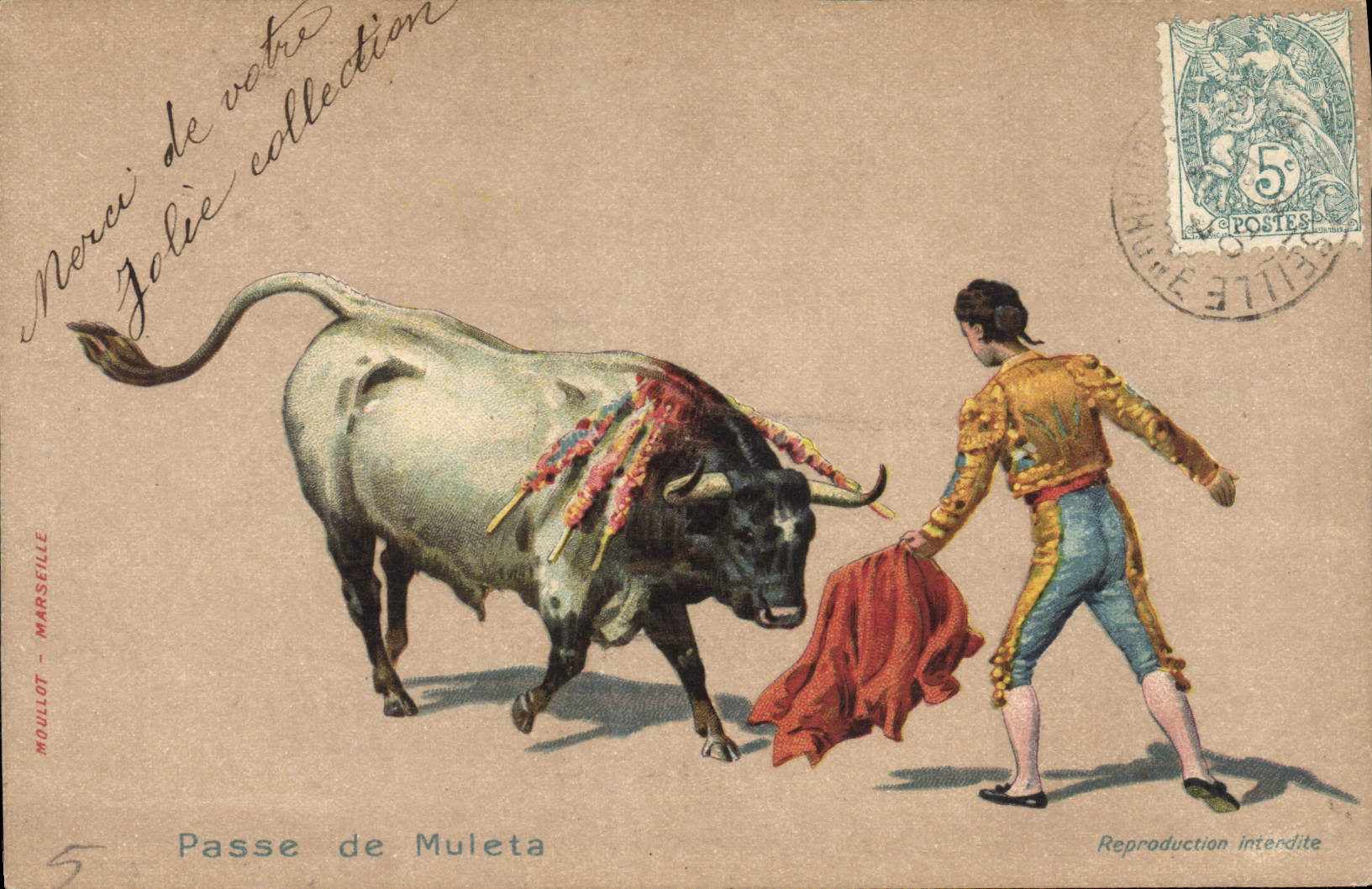 CPA Corrida Course de taureaux Pase de Muleta