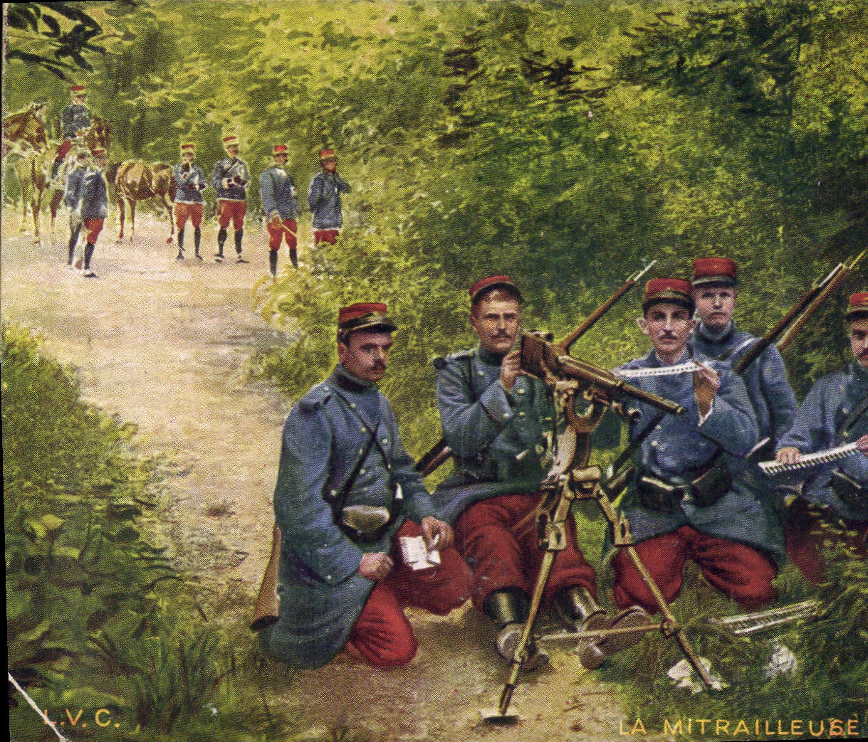 CPA Militaria La mitrailleuse