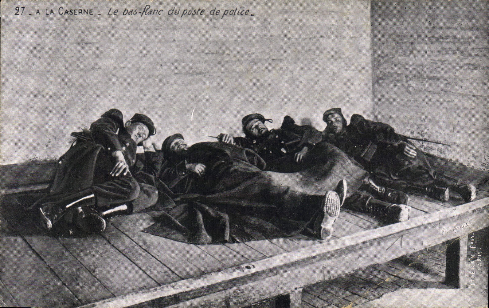 Vintage Postcard Militaria With the barracks the low side of the police station