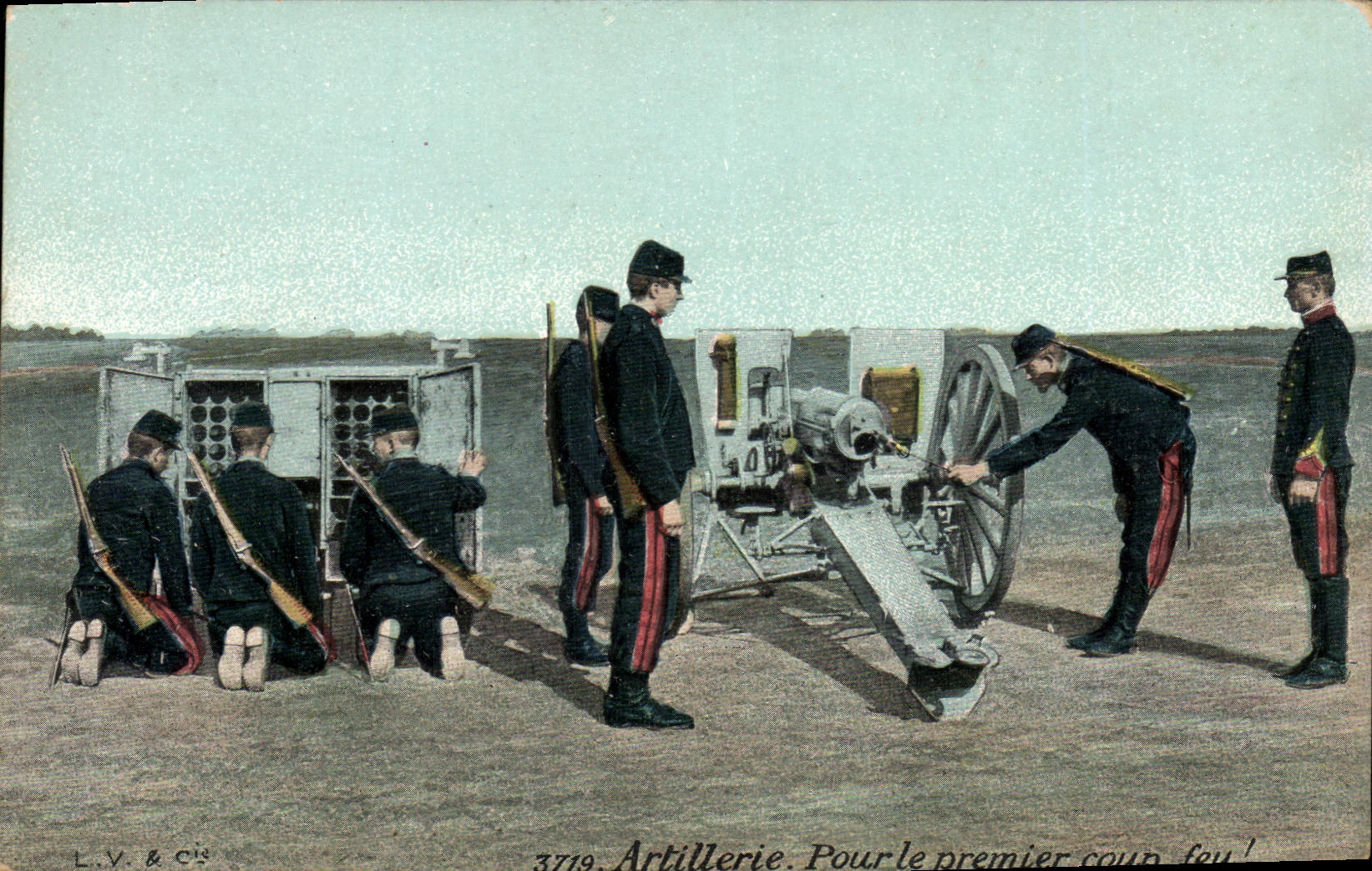 CPA Militaria Artillerie Pour le premier coup feu !