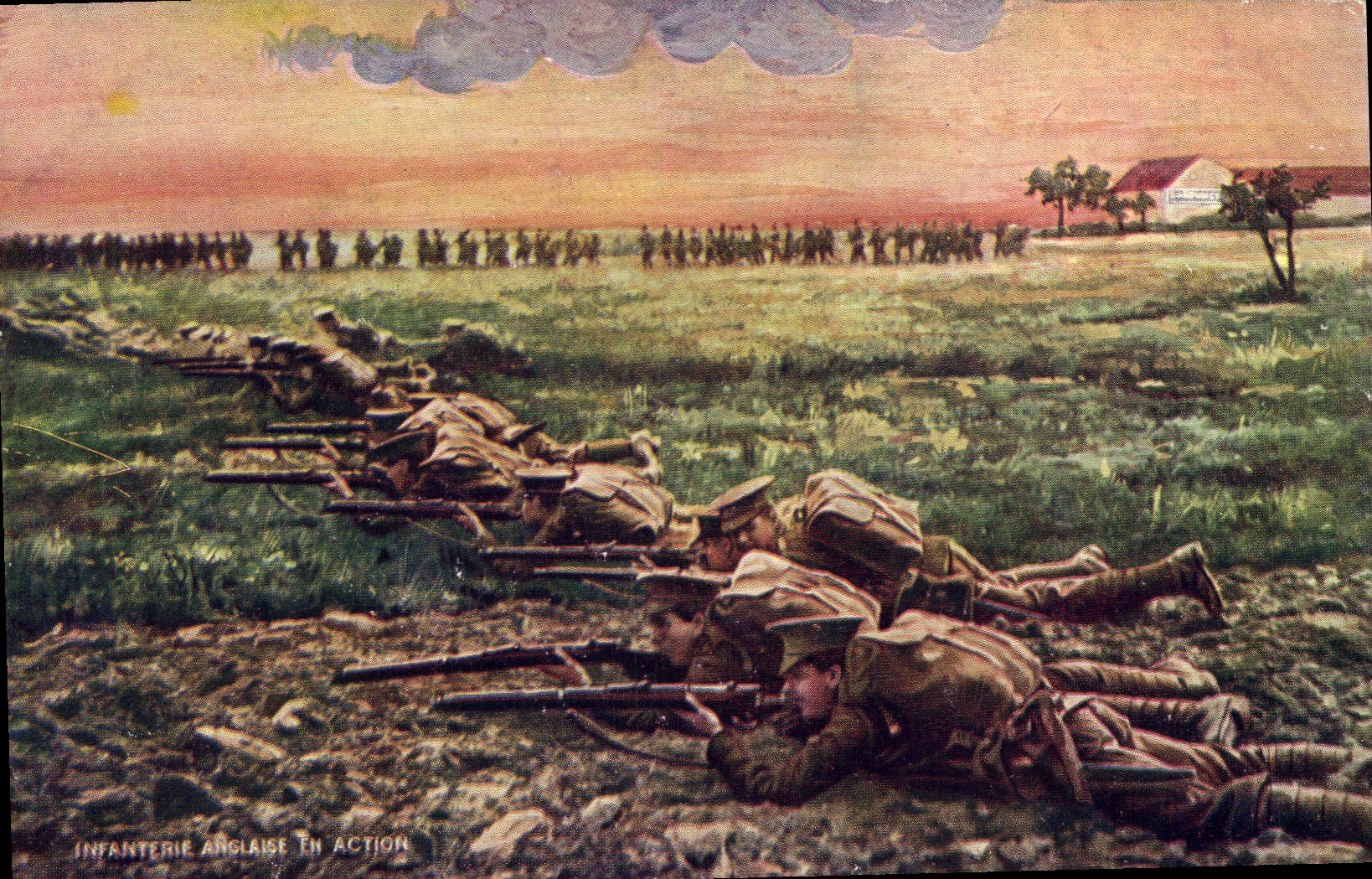 CPA Militaria Infanterie anglaise en action