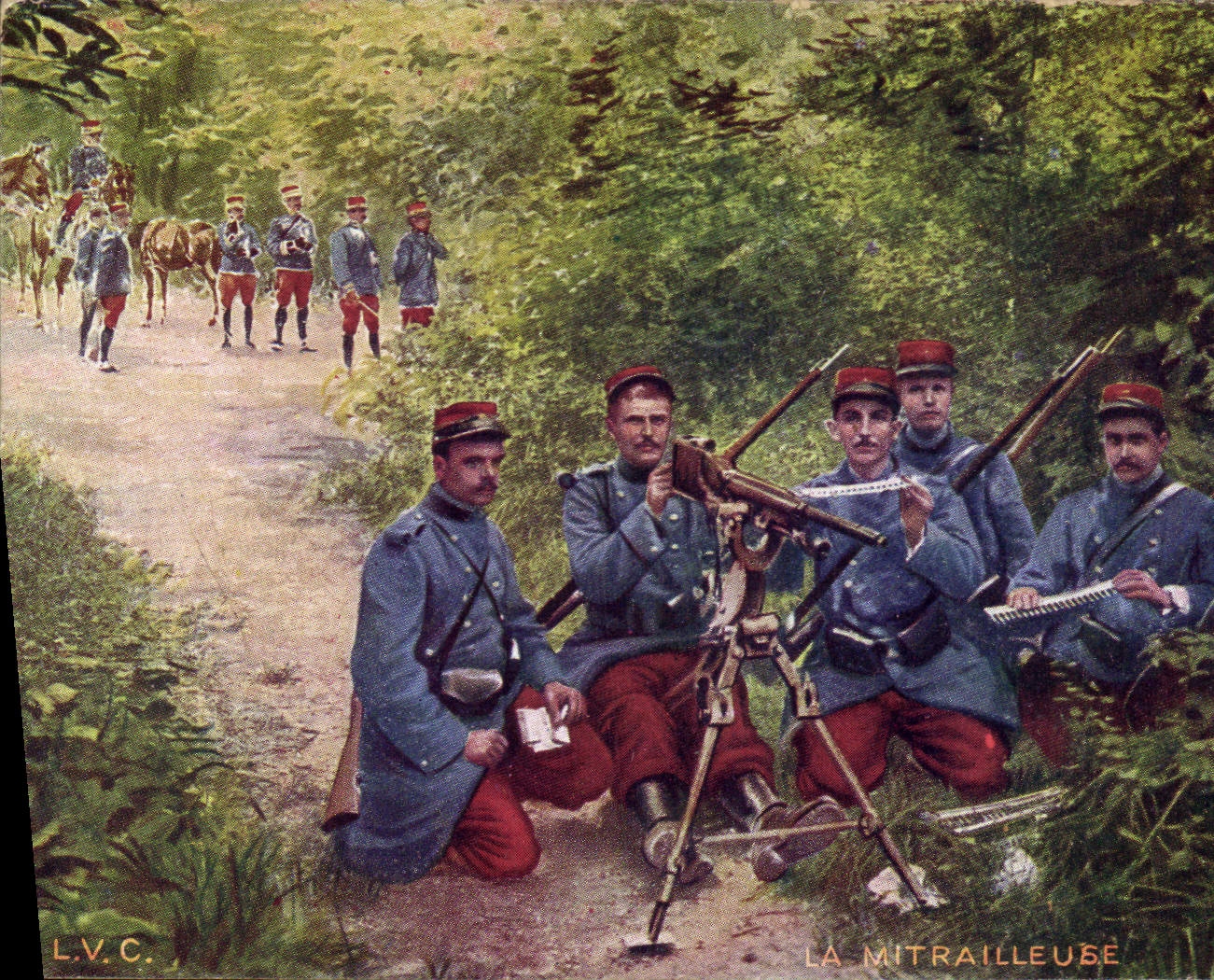 CPA Militaria La mitrailleuse