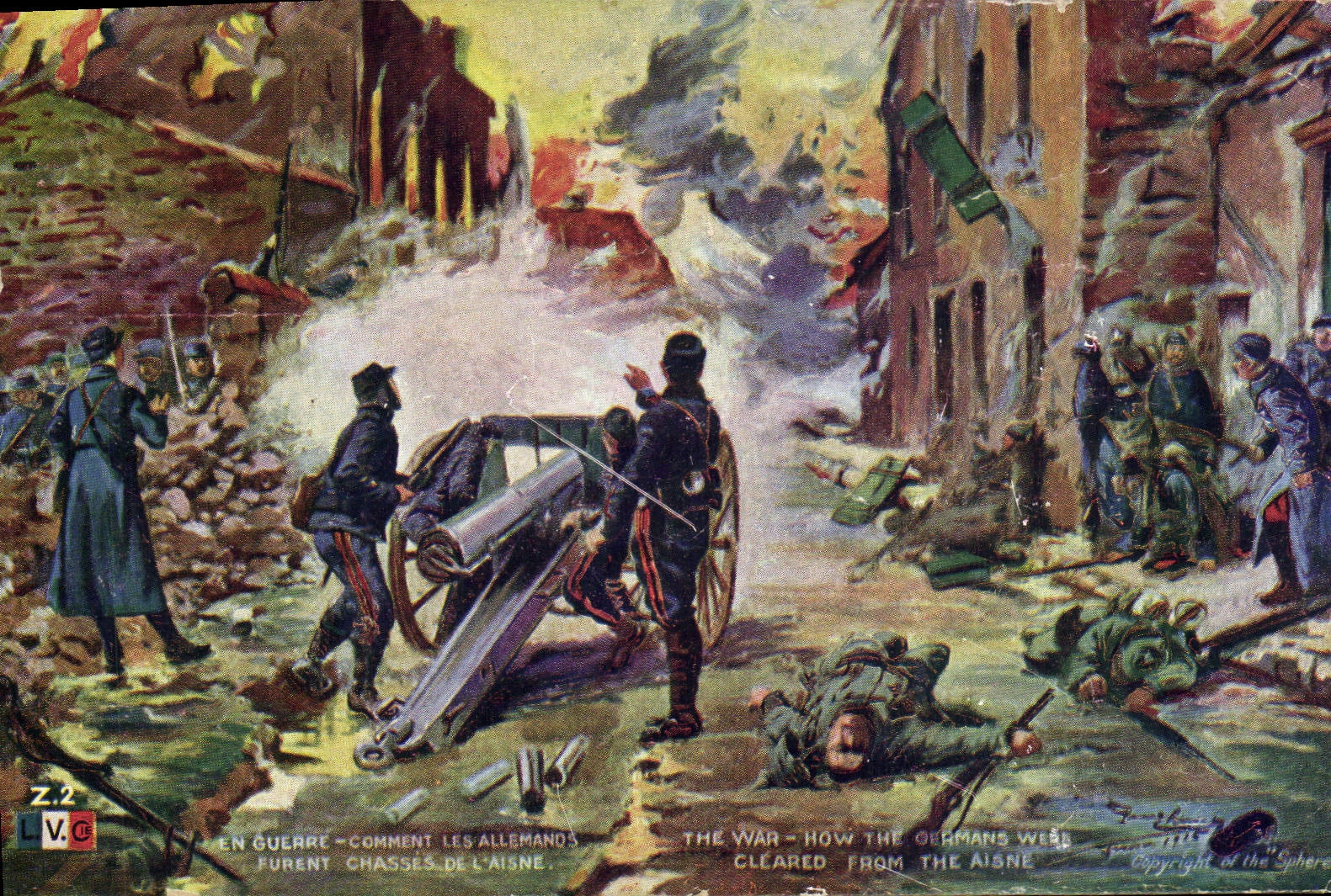 Vintage Postcard Militaria How the Germans were huntings of Aisne