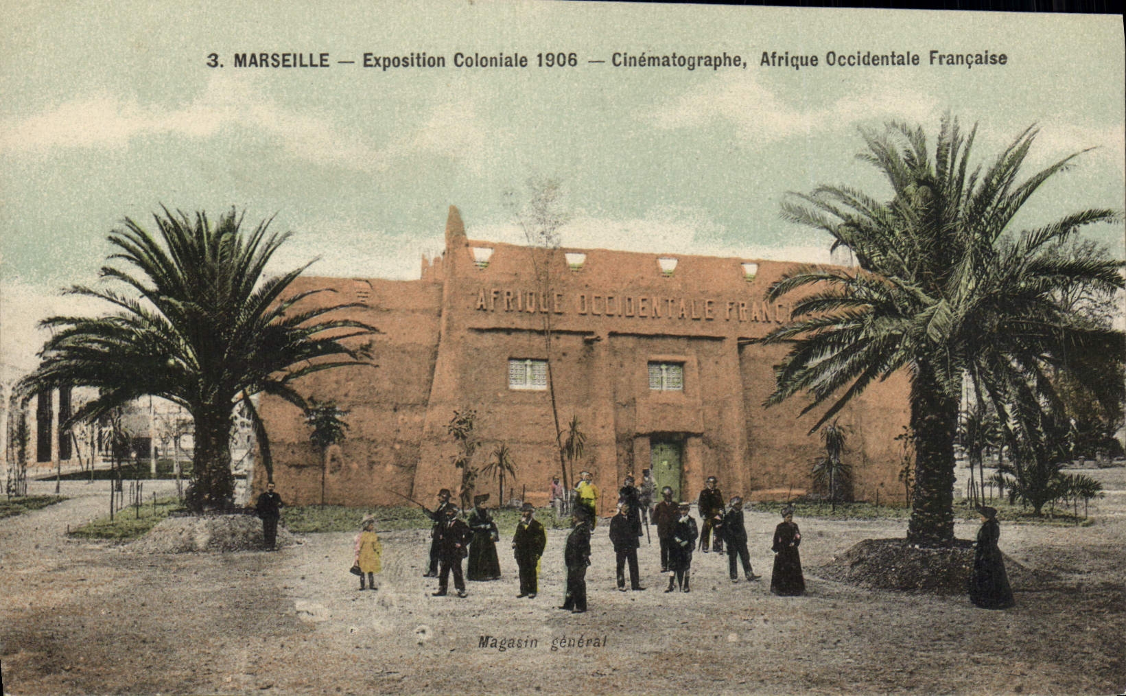 Vintage Postcard Cinema Marseilles colonial Exposure 1906 Cinematograph French West Africa