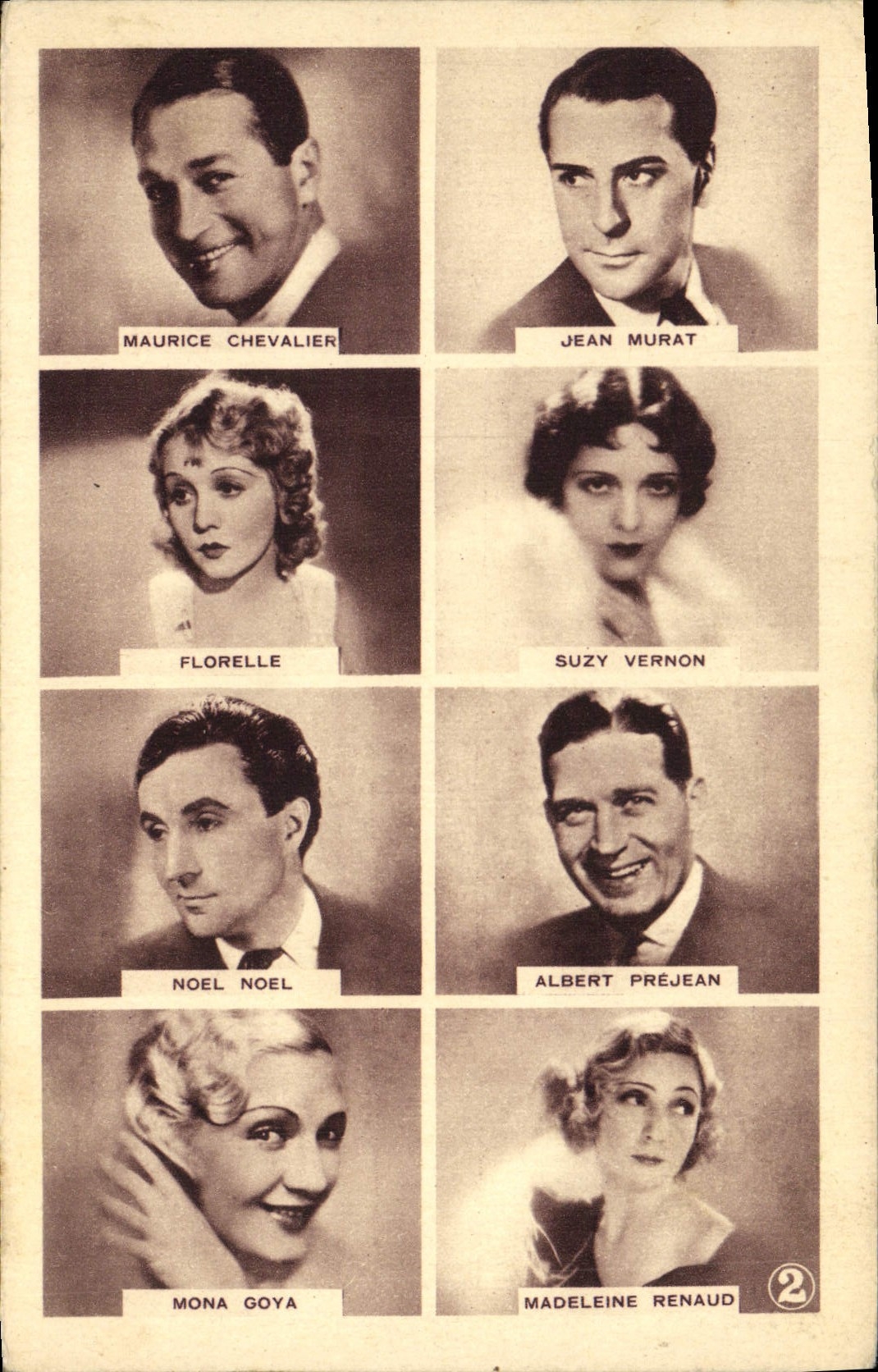 CPA Cinema Maurice Chevalier Jean Murat Florelle Suzy Vernon Noel Noel Albert Prejean Mona Goya Madeleine Renaud 
