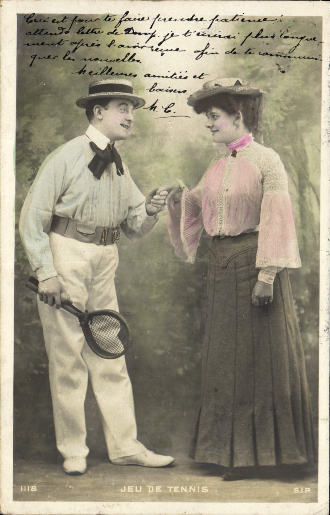 CPA Femme Jeu de Tennis 