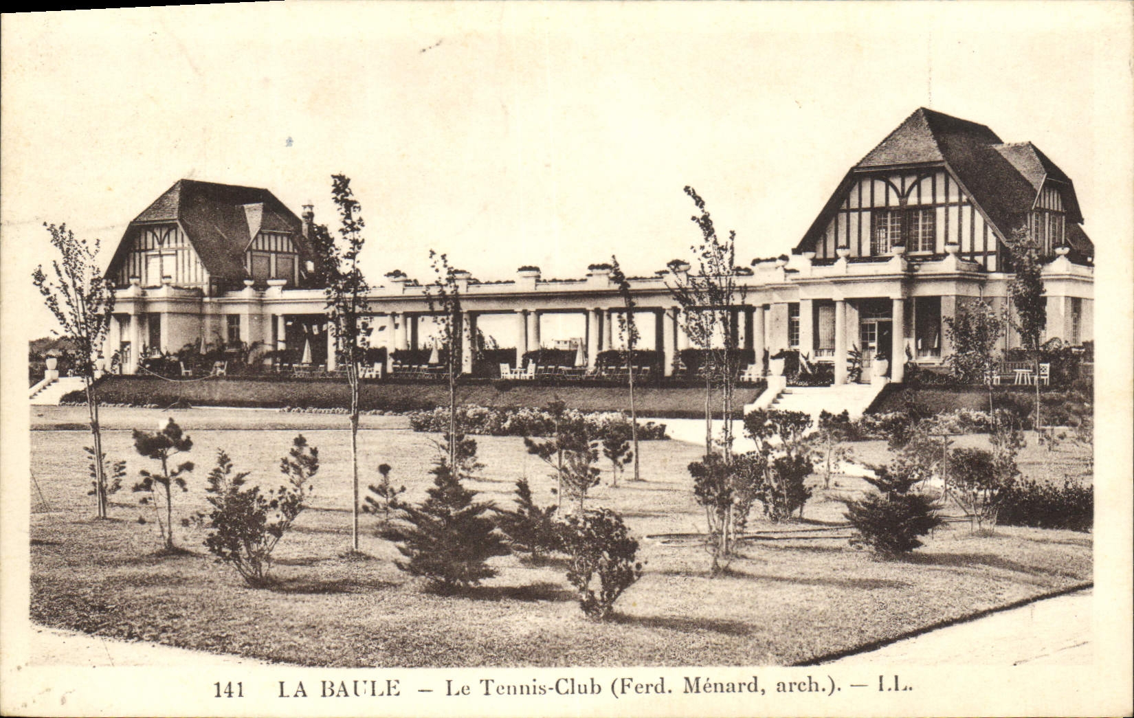 Vintage Postcard Tennis La Baule Club