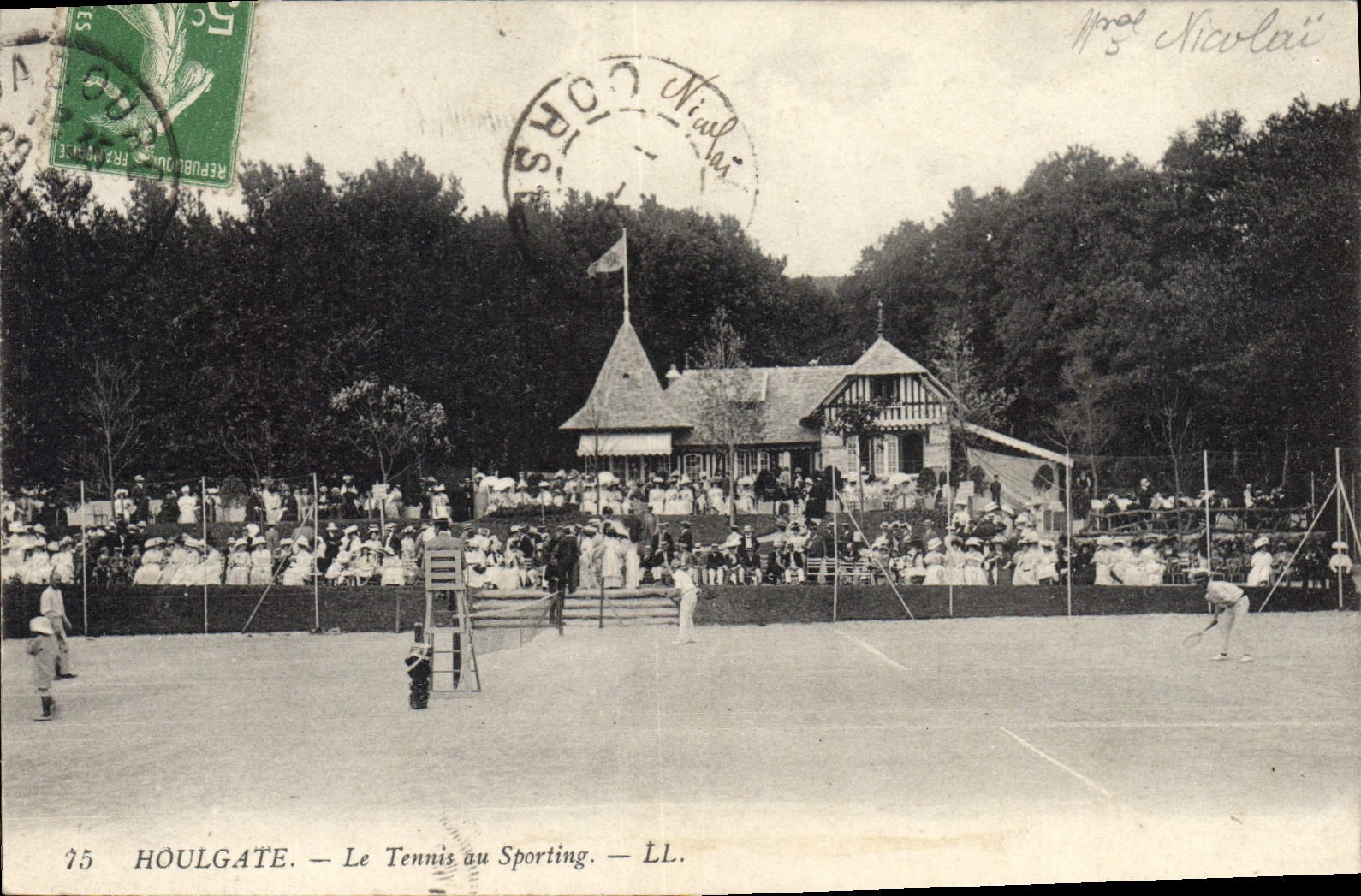 Vintage Postcard Houlgate Tennis in Sporting