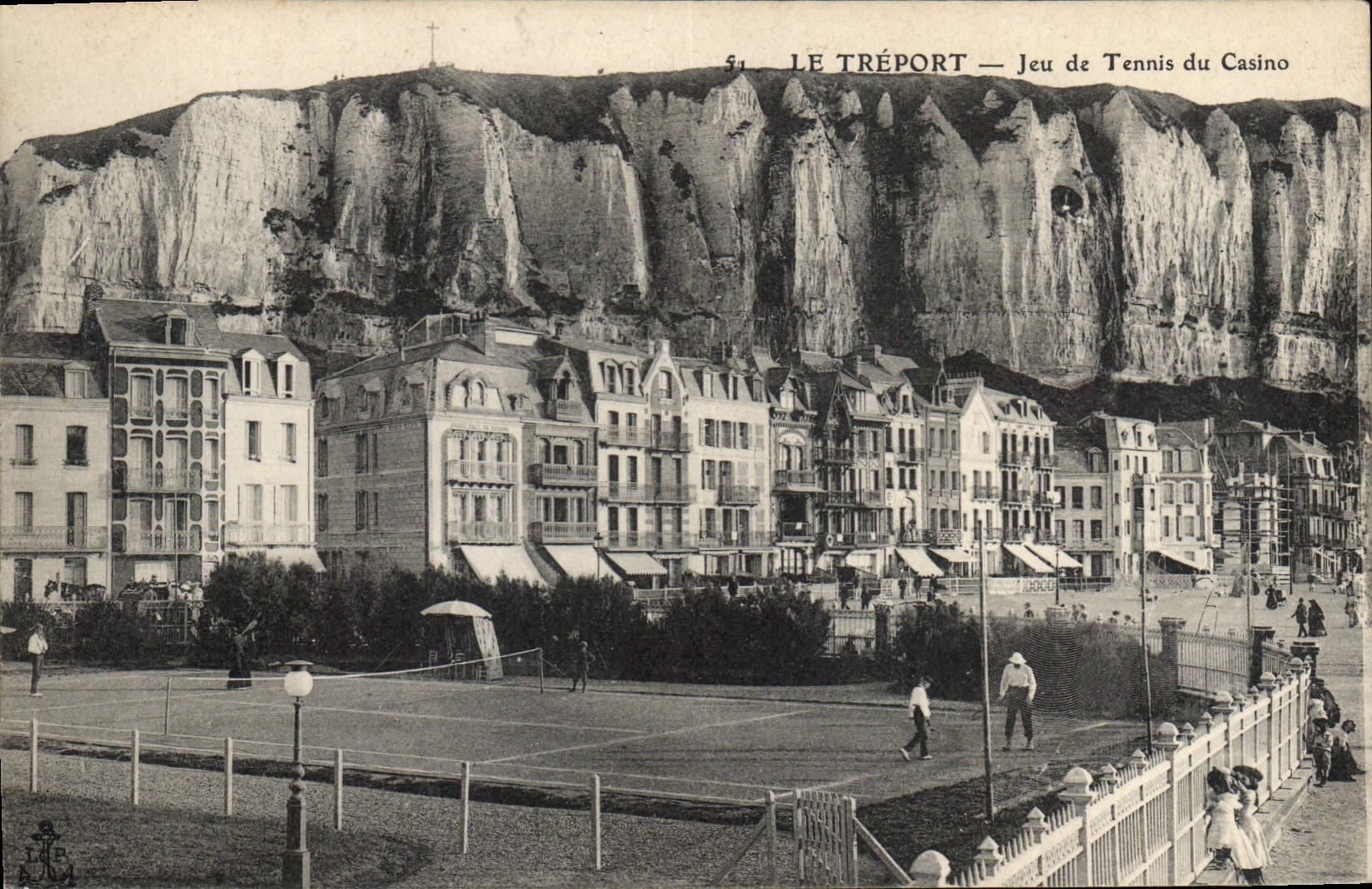 Vintage Postcard Tennis Treport Play of tennis of the casino